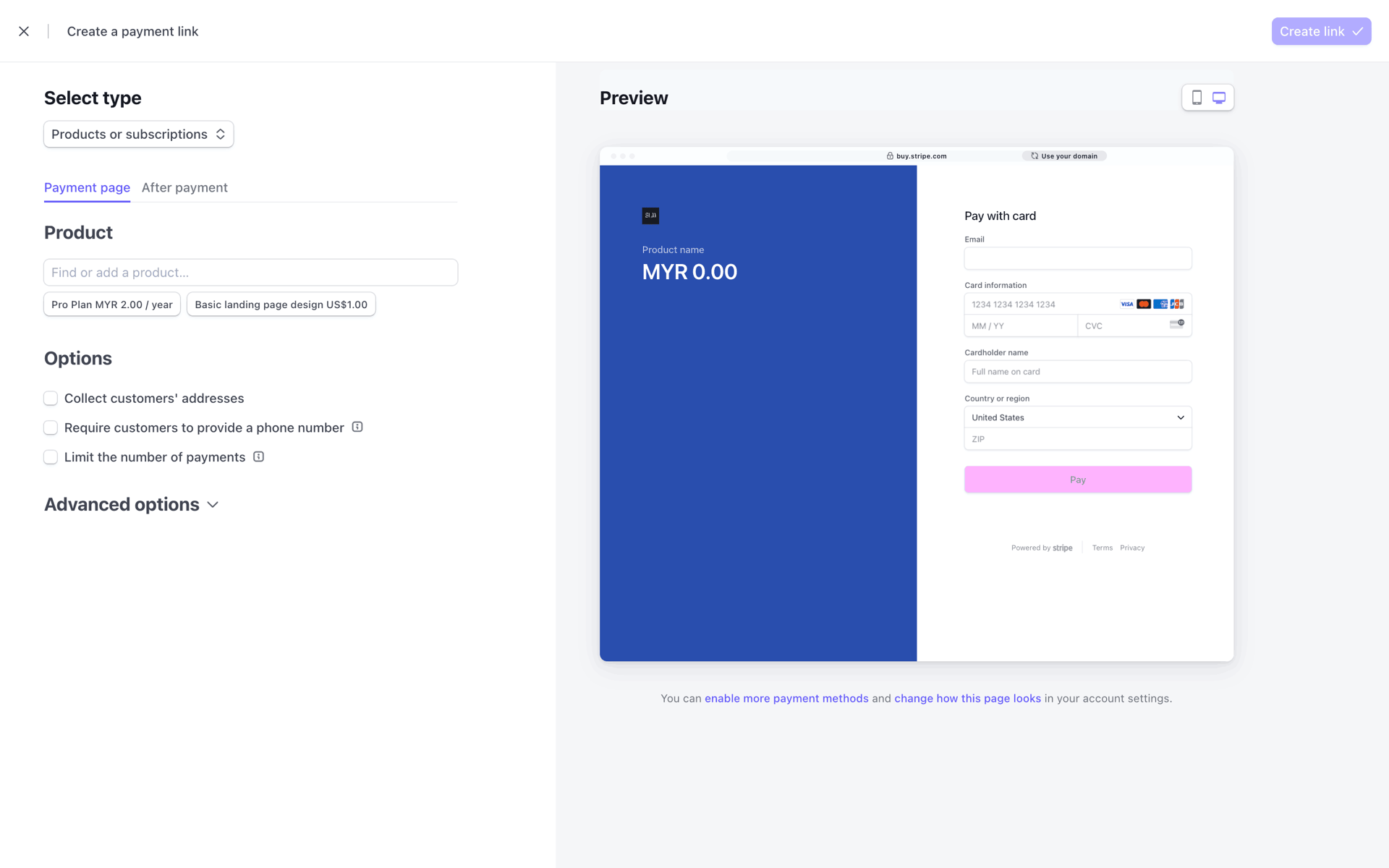 Stripe Web Business interface screenshot 11