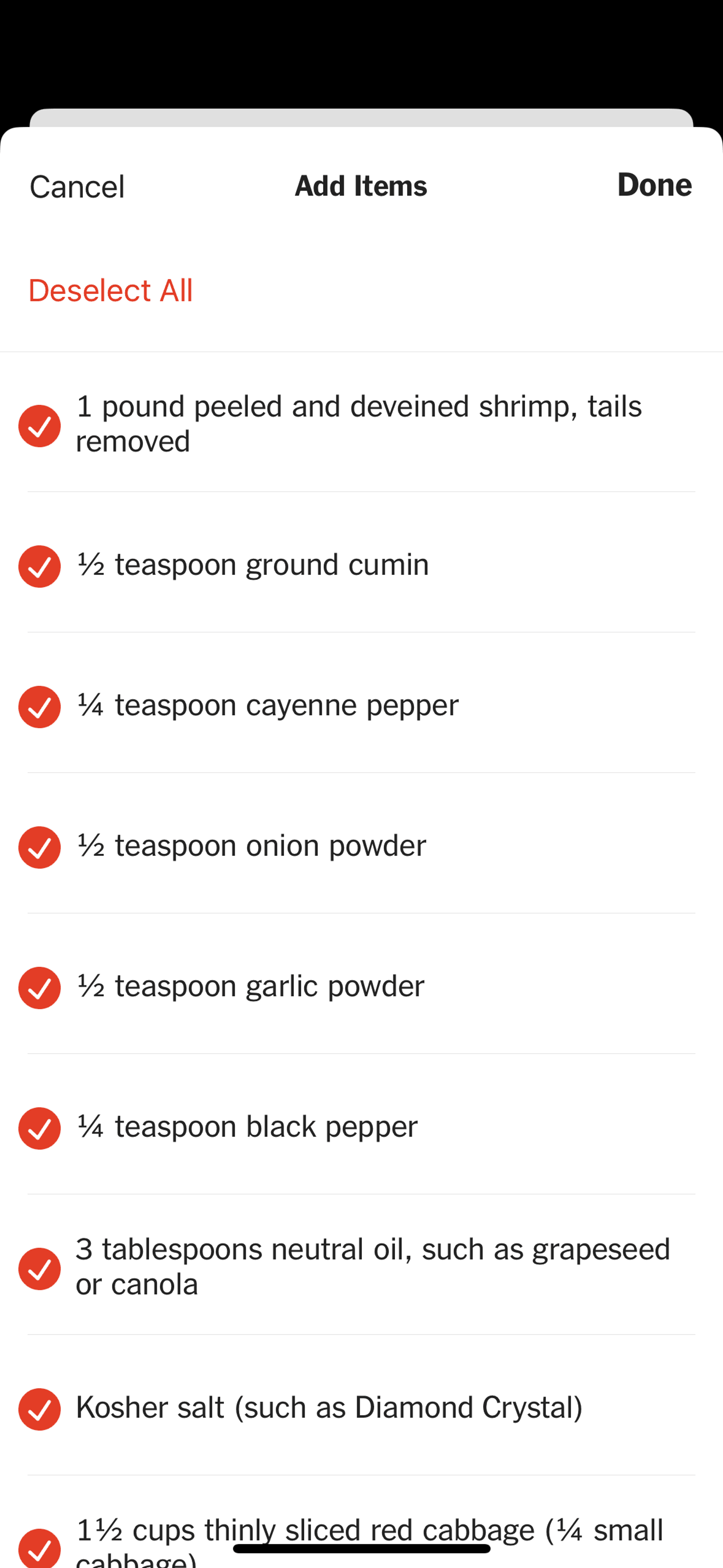 NYT Cooking iOS Food & Drink interface screenshot 20