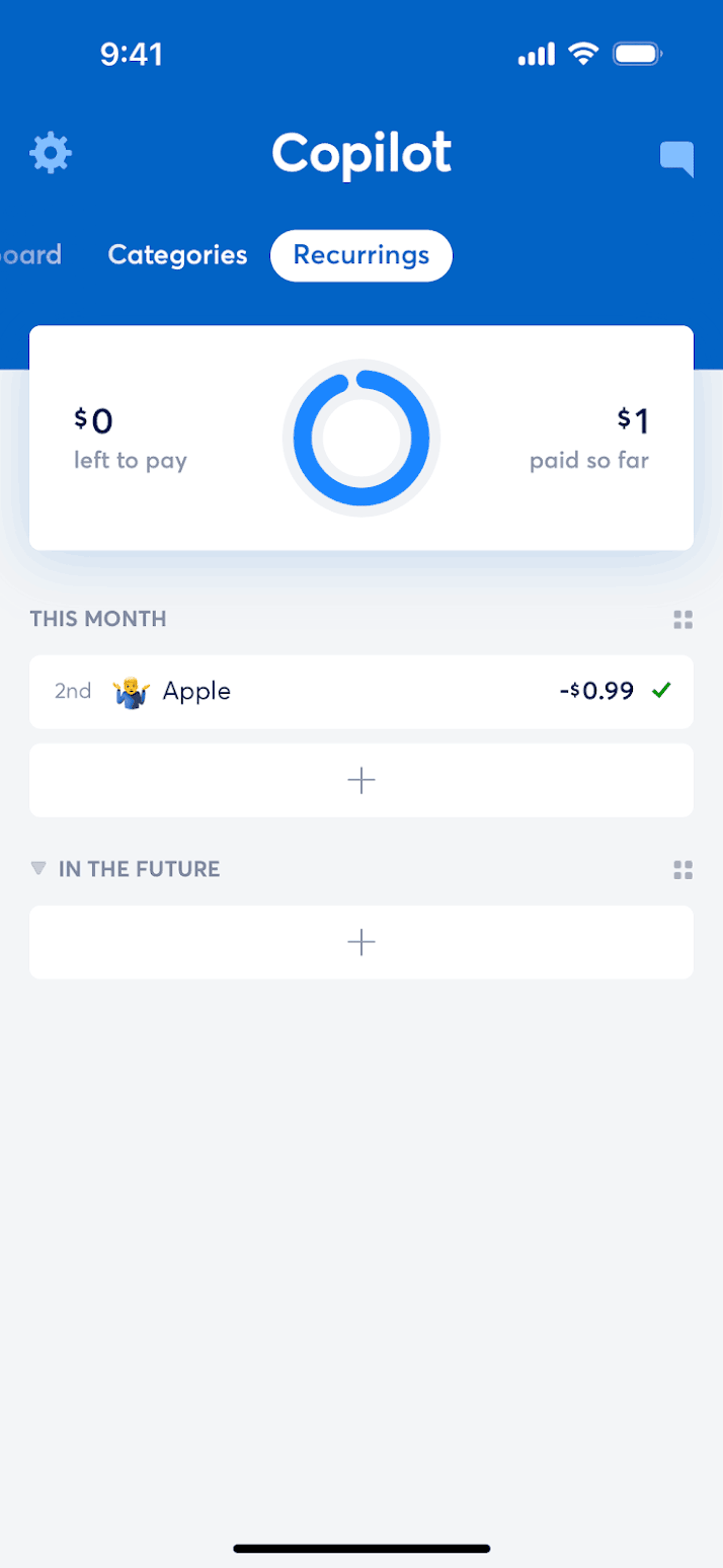 Copilot iOS Finance interface screenshot 7
