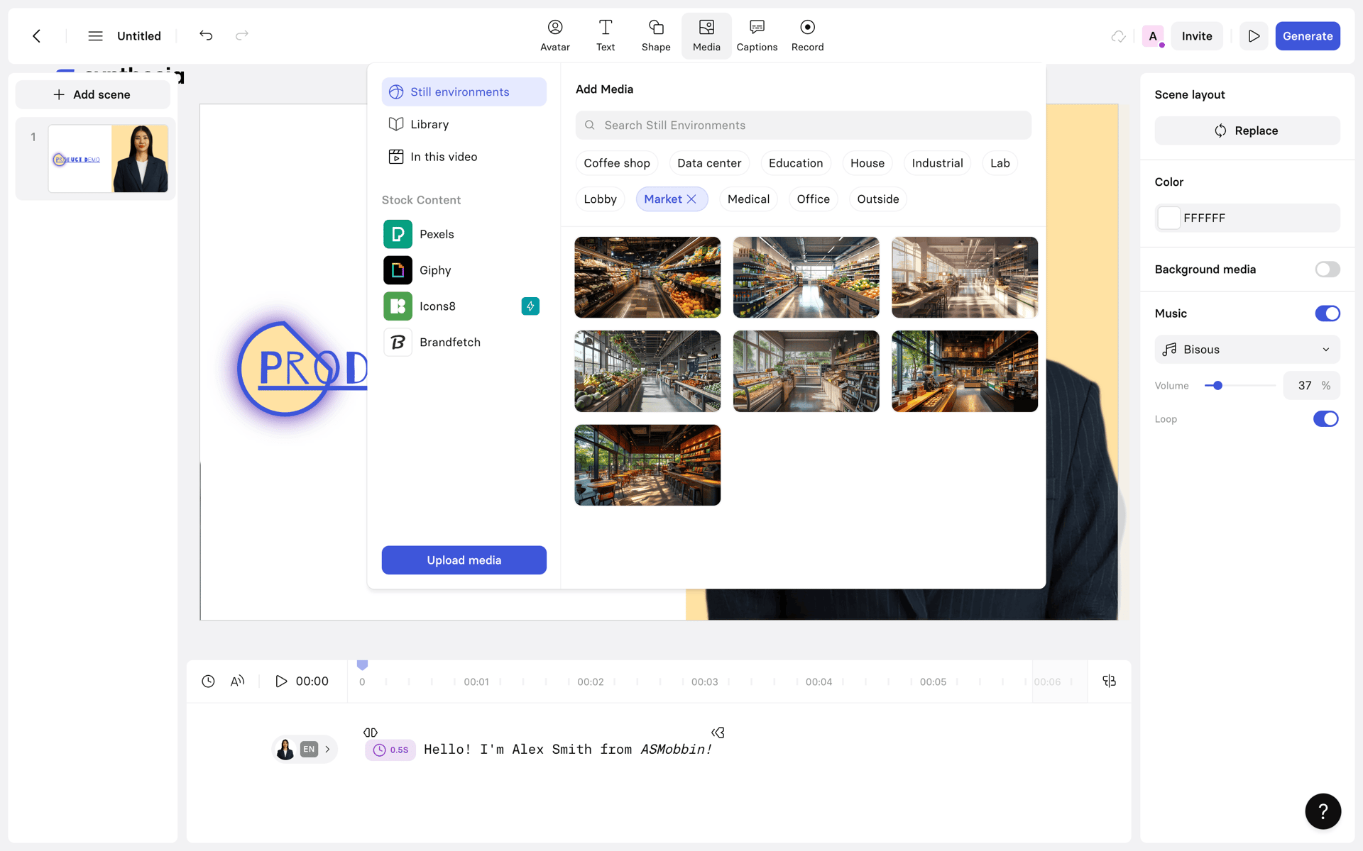 Synthesia Web Photo & Video interface screenshot 13