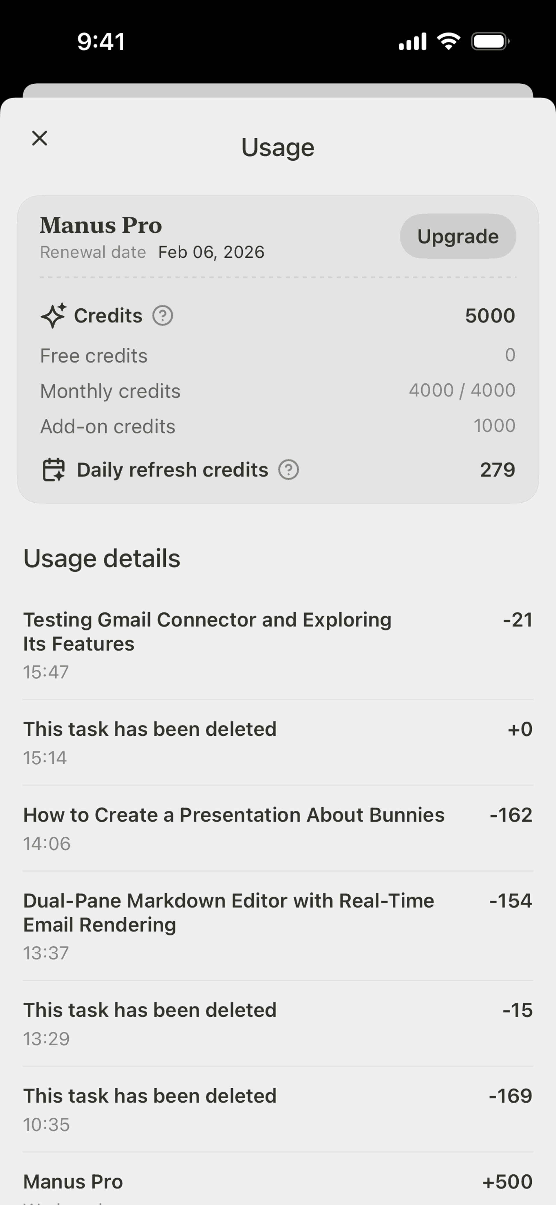 Manus iOS AI interface screenshot 10