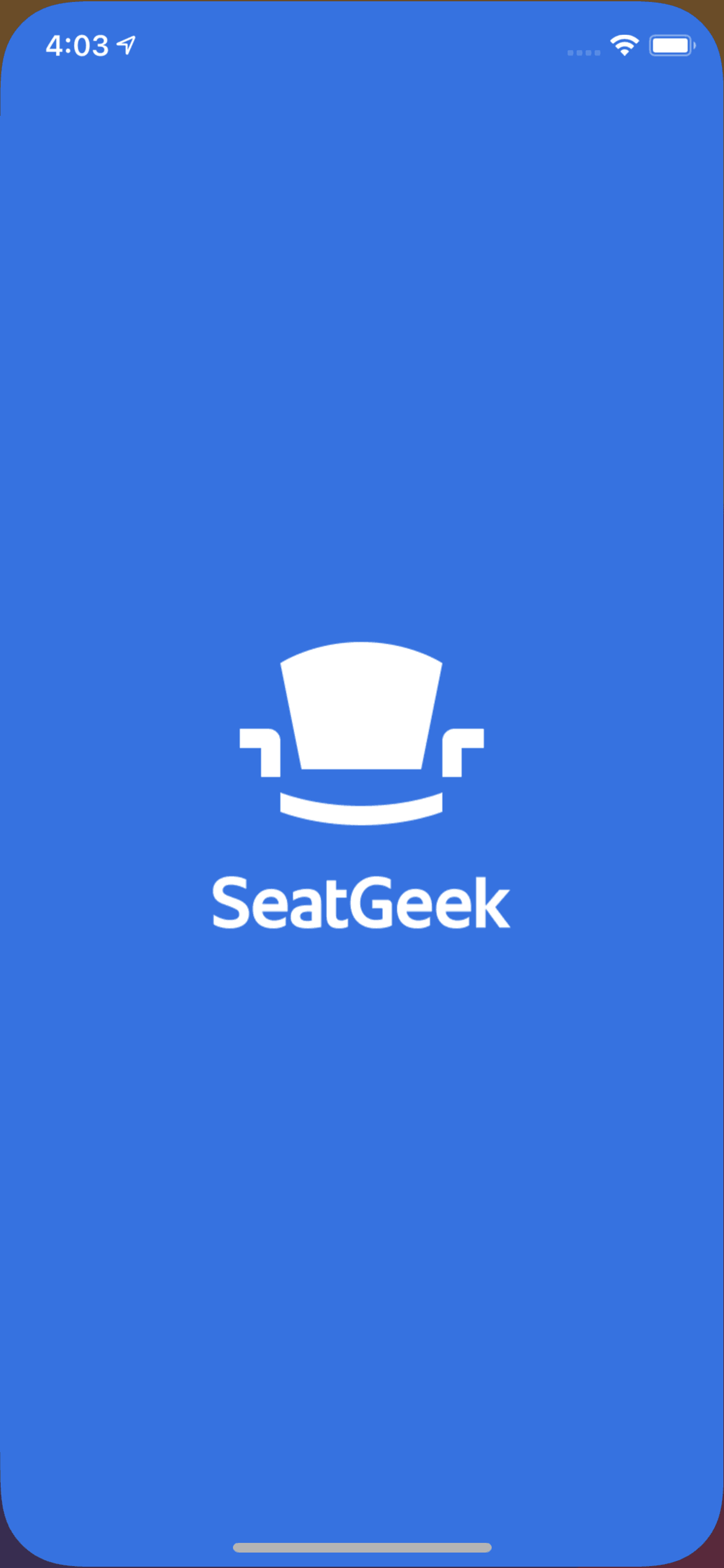 SeatGeek iOS Entertainment interface screenshot 1