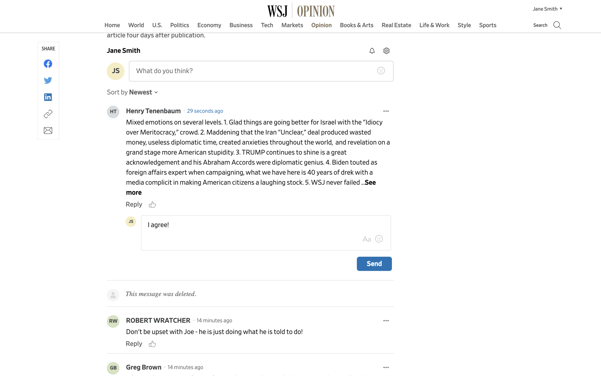 WSJ Web News interface screenshot 12