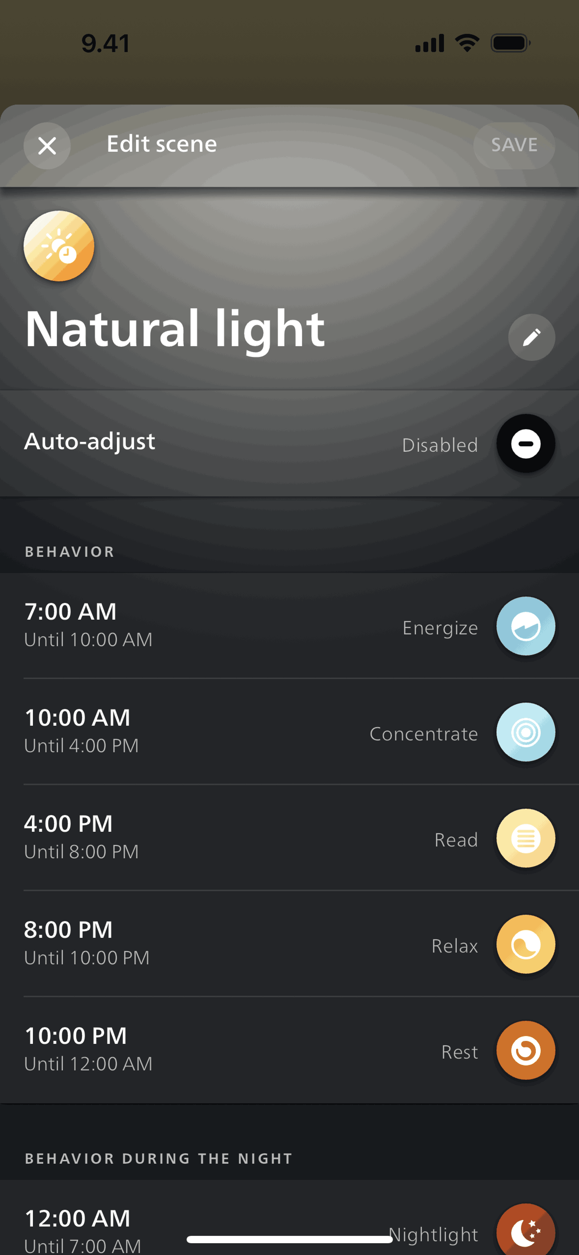 Philips Hue iOS Lifestyle interface screenshot 4