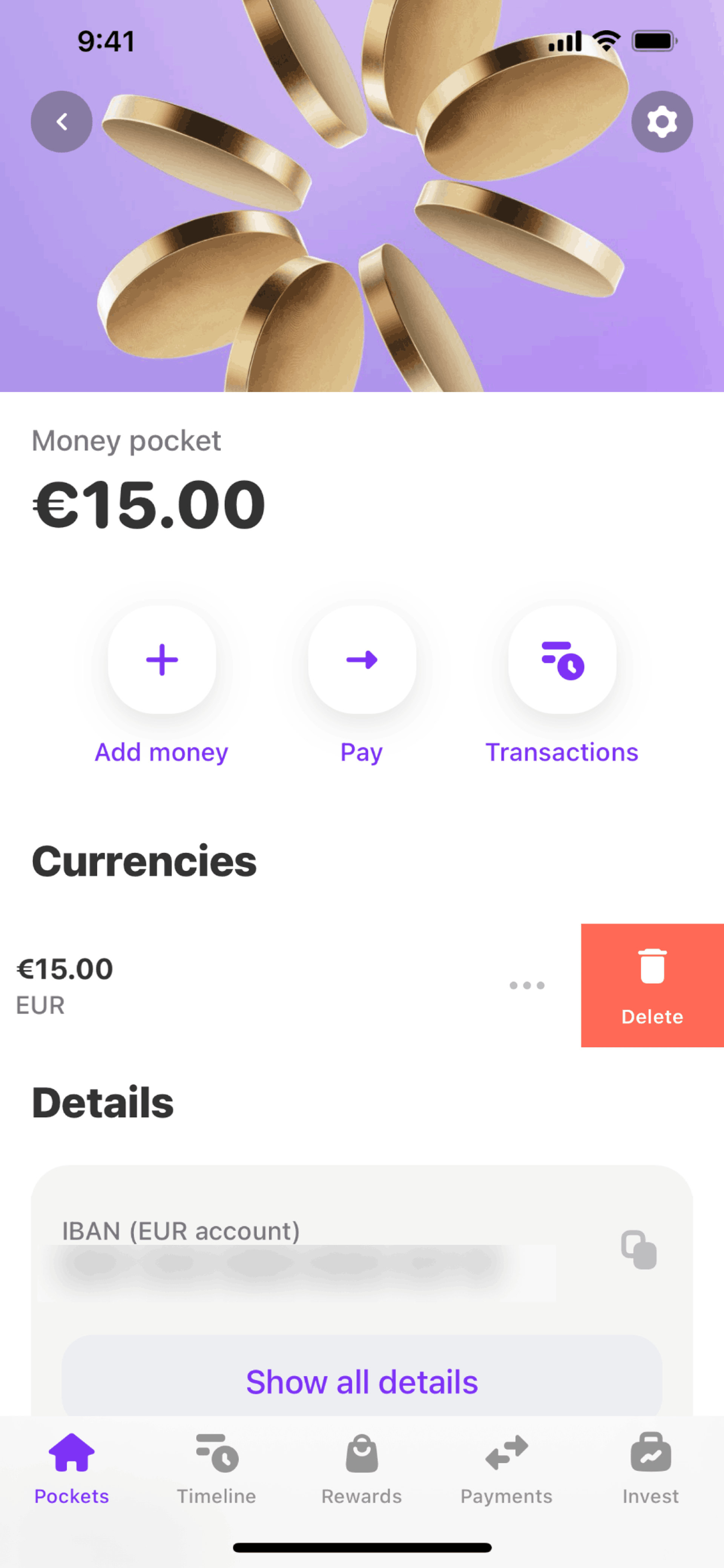 Vivid iOS Finance interface screenshot 20