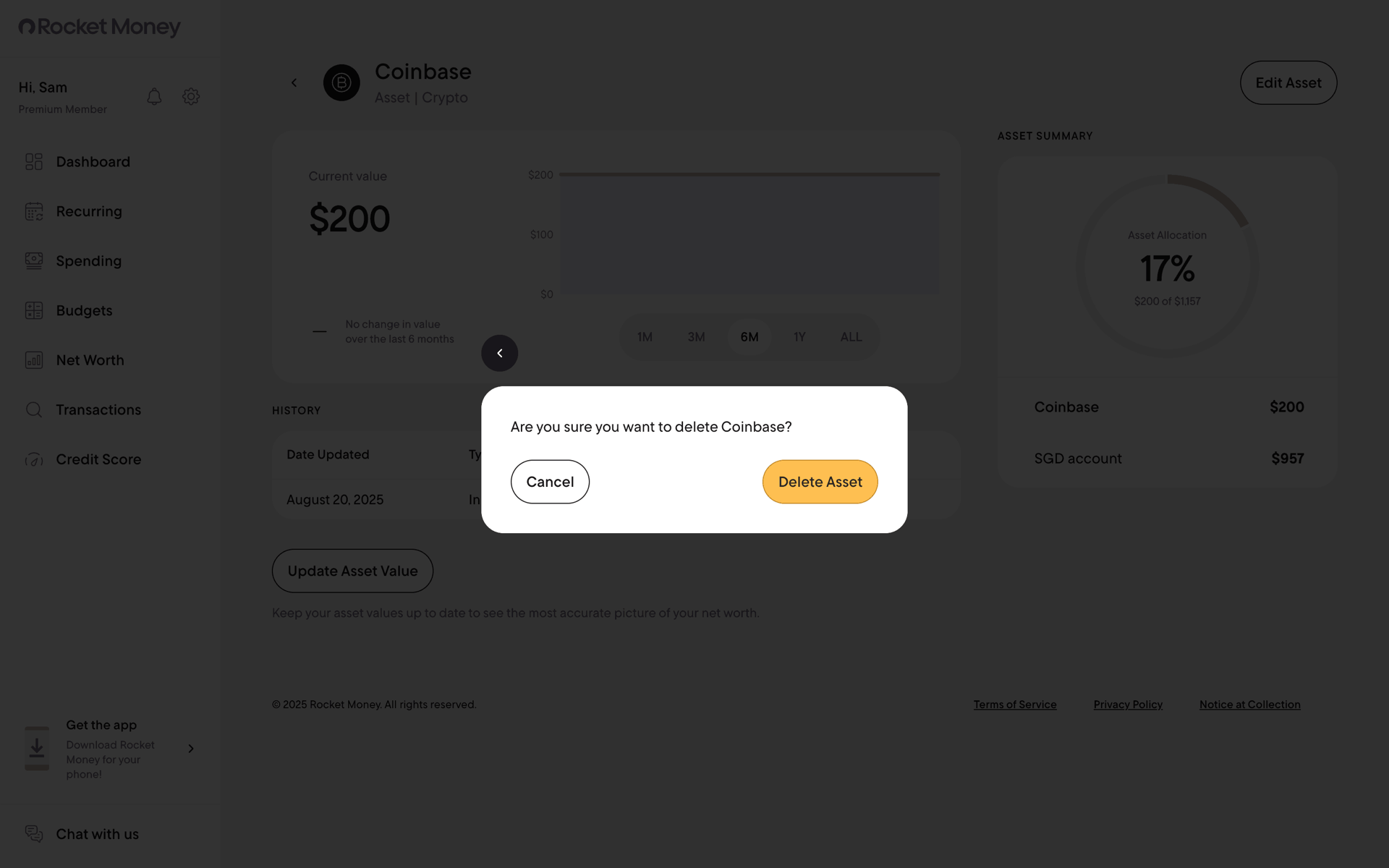 Rocket Money Web Finance interface screenshot 11