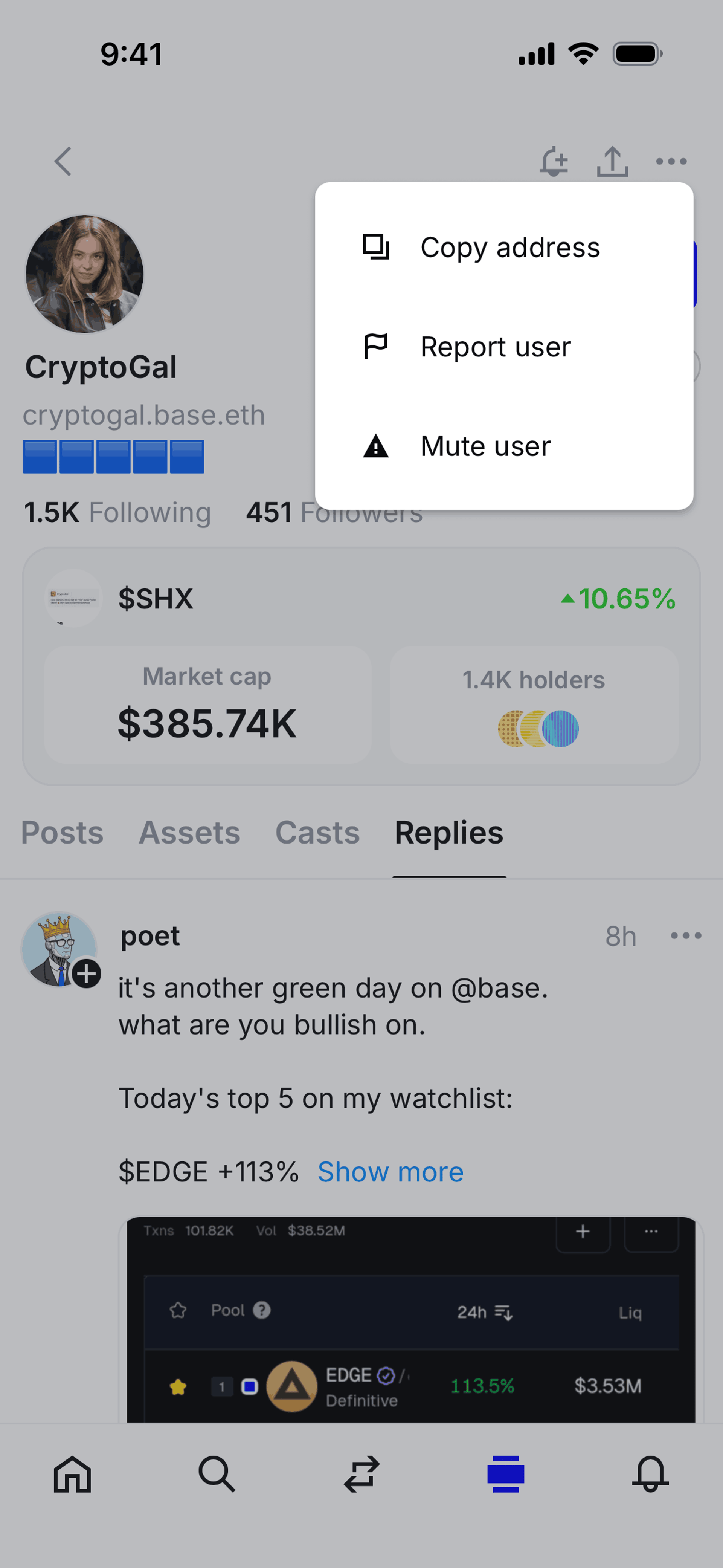 Base iOS trading interface screenshot 19