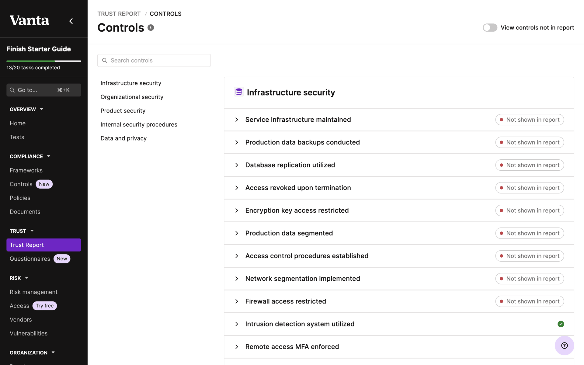 Vanta Web Business interface screenshot 13