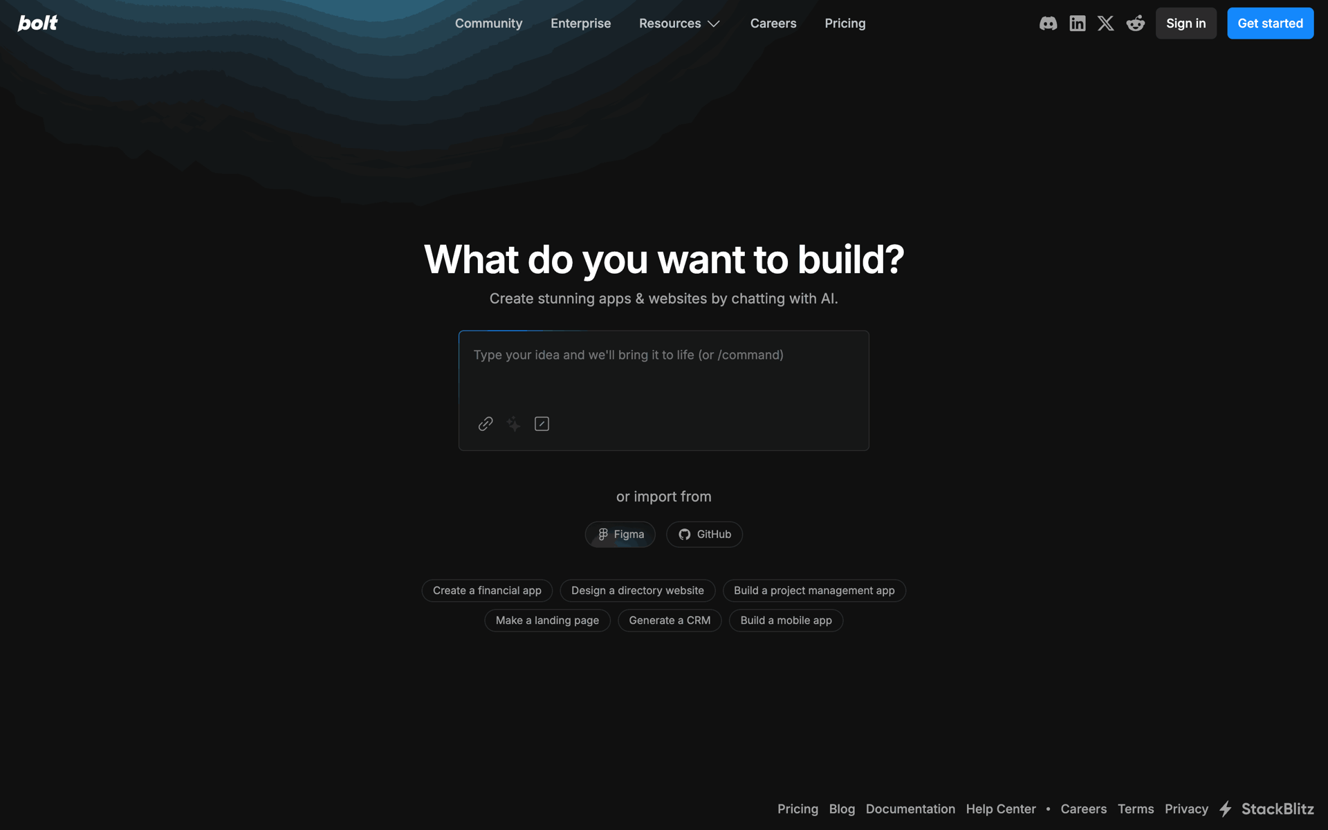 Bolt.new Web Developer Tools interface screenshot 1