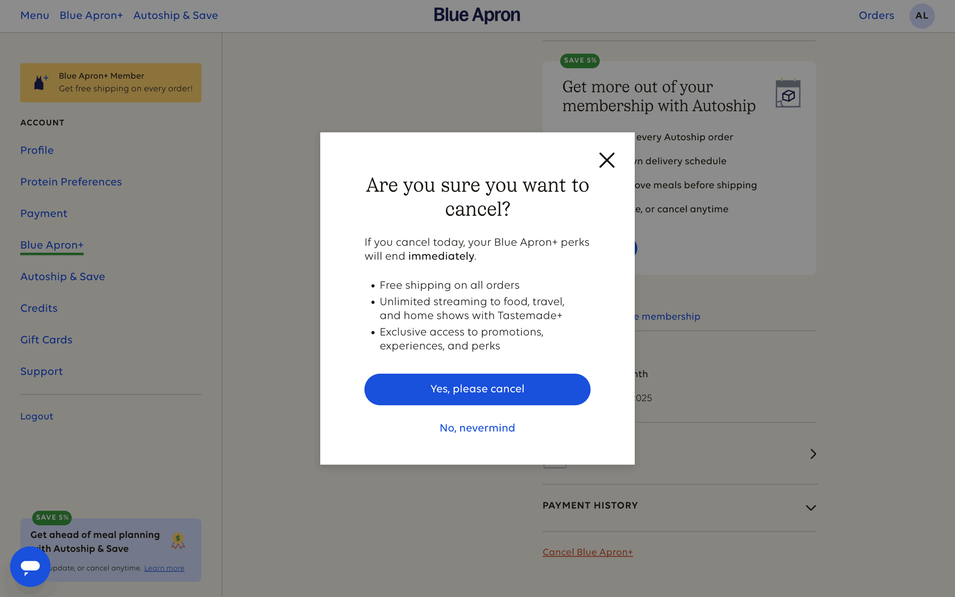 Blue Apron Web Shopping interface screenshot 16