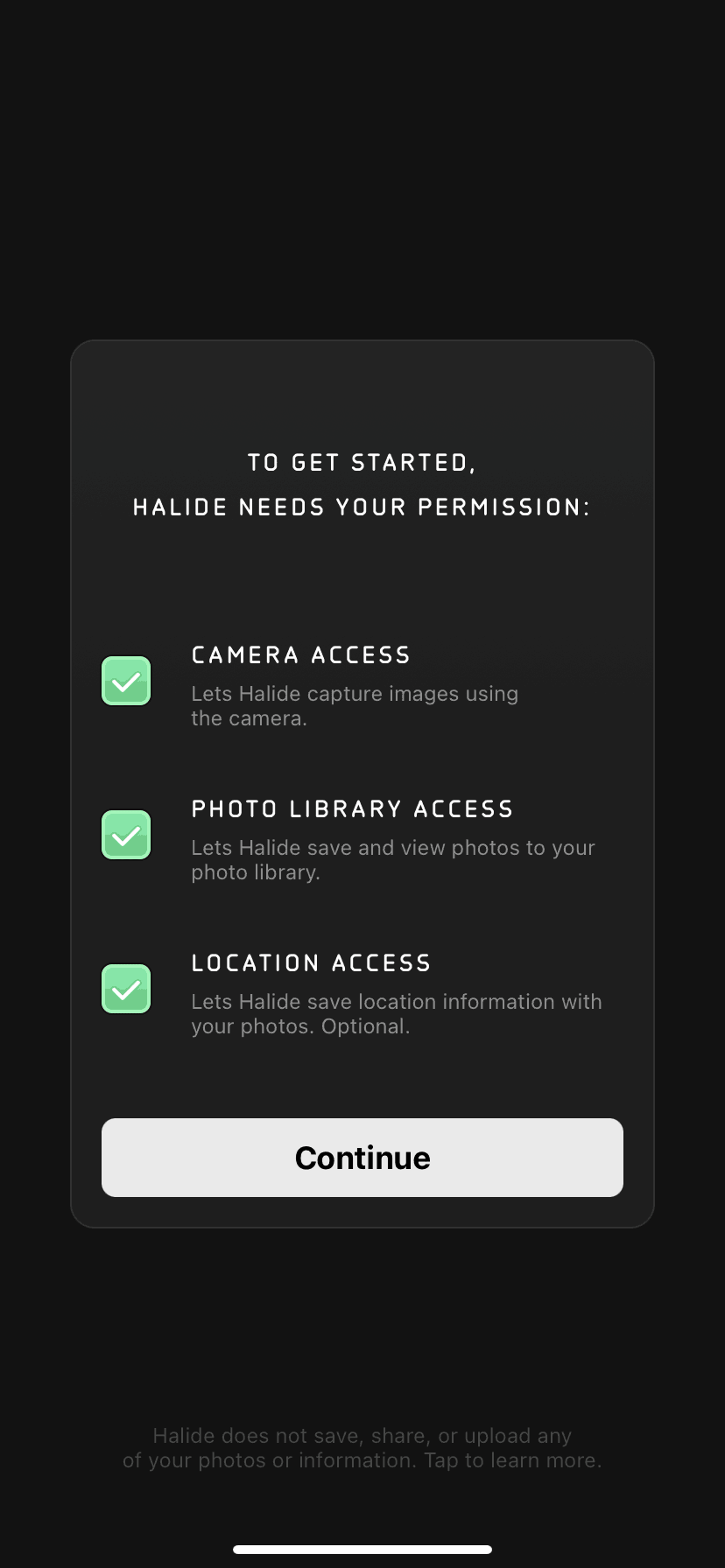 Halide iOS Photo & Video interface screenshot 17