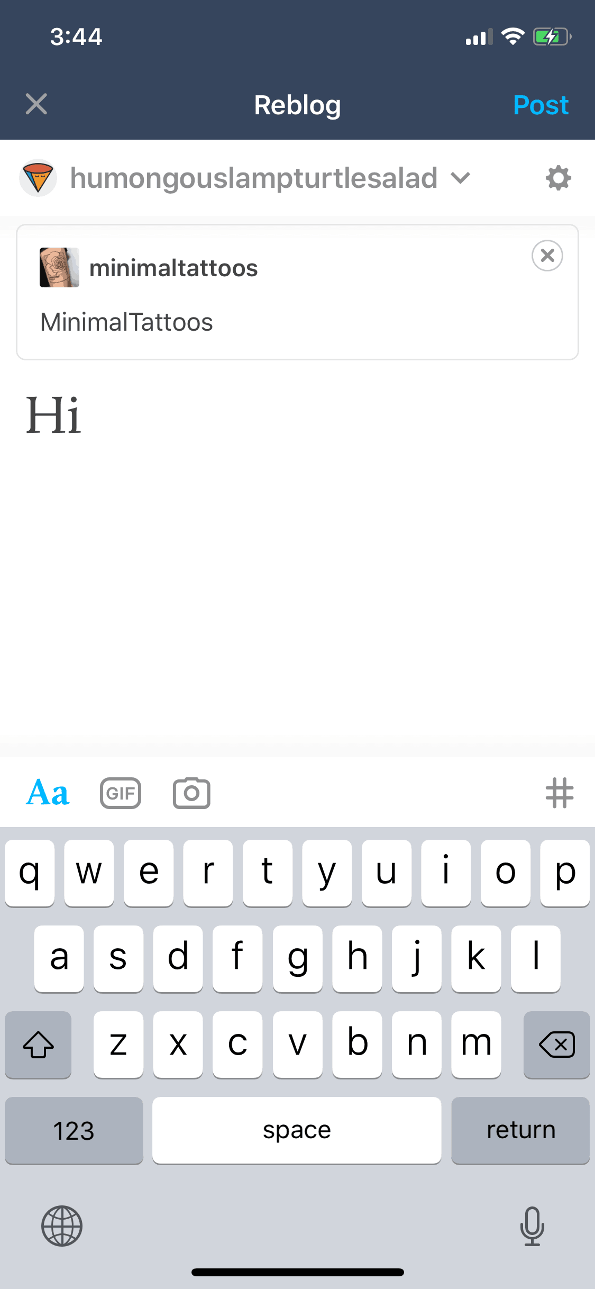 Tumblr iOS Social Networking interface screenshot 12