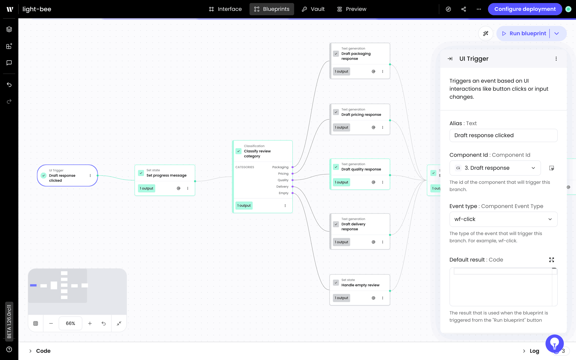 WRITER Web Business interface screenshot 4
