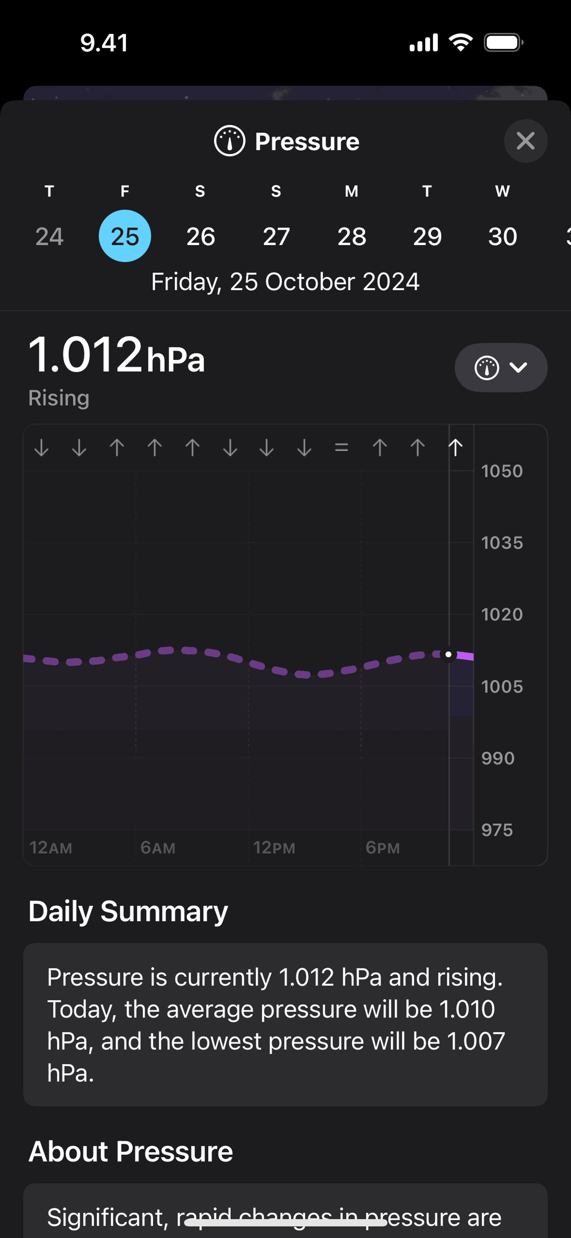 Weather iOS Lifestyle interface screenshot 12