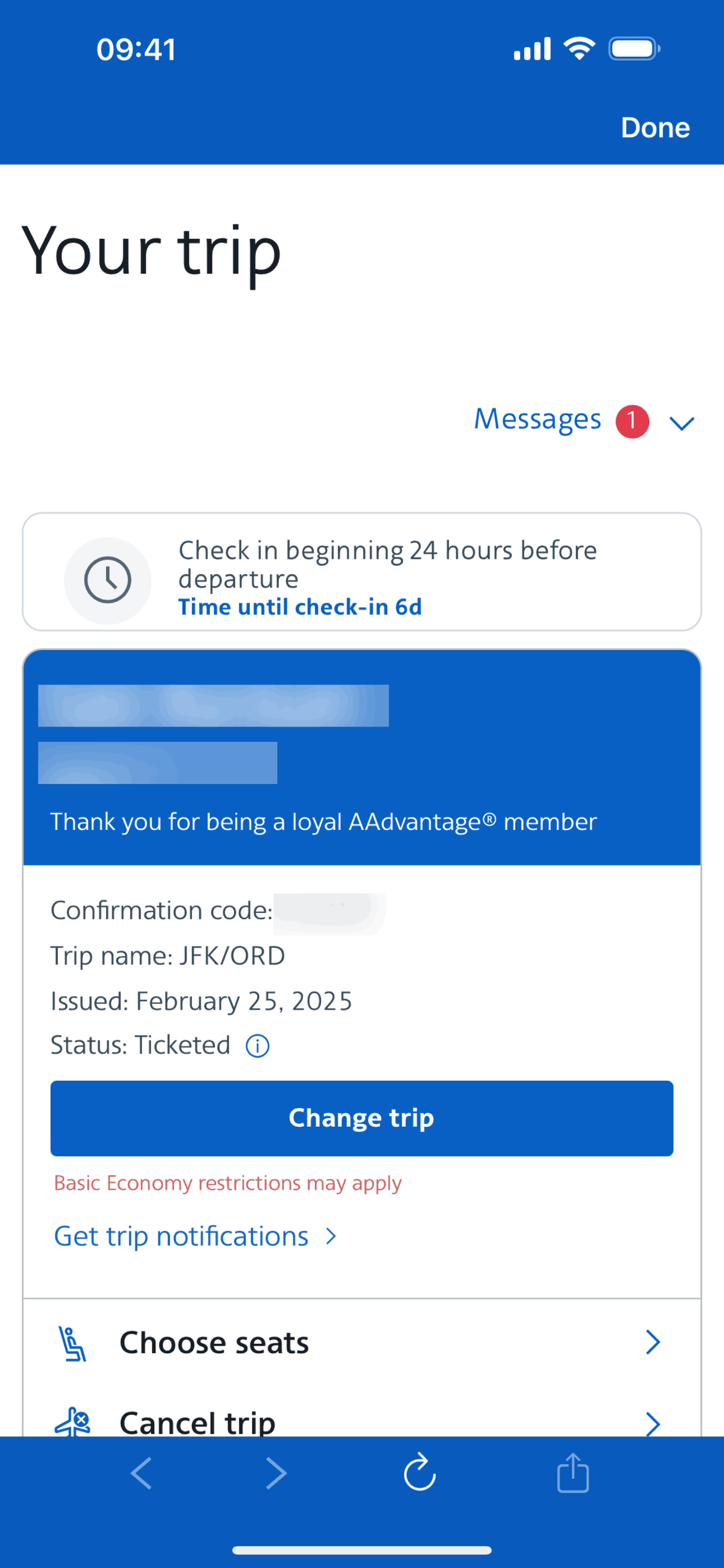 American Airlines iOS Travel & Transportation interface screenshot 7