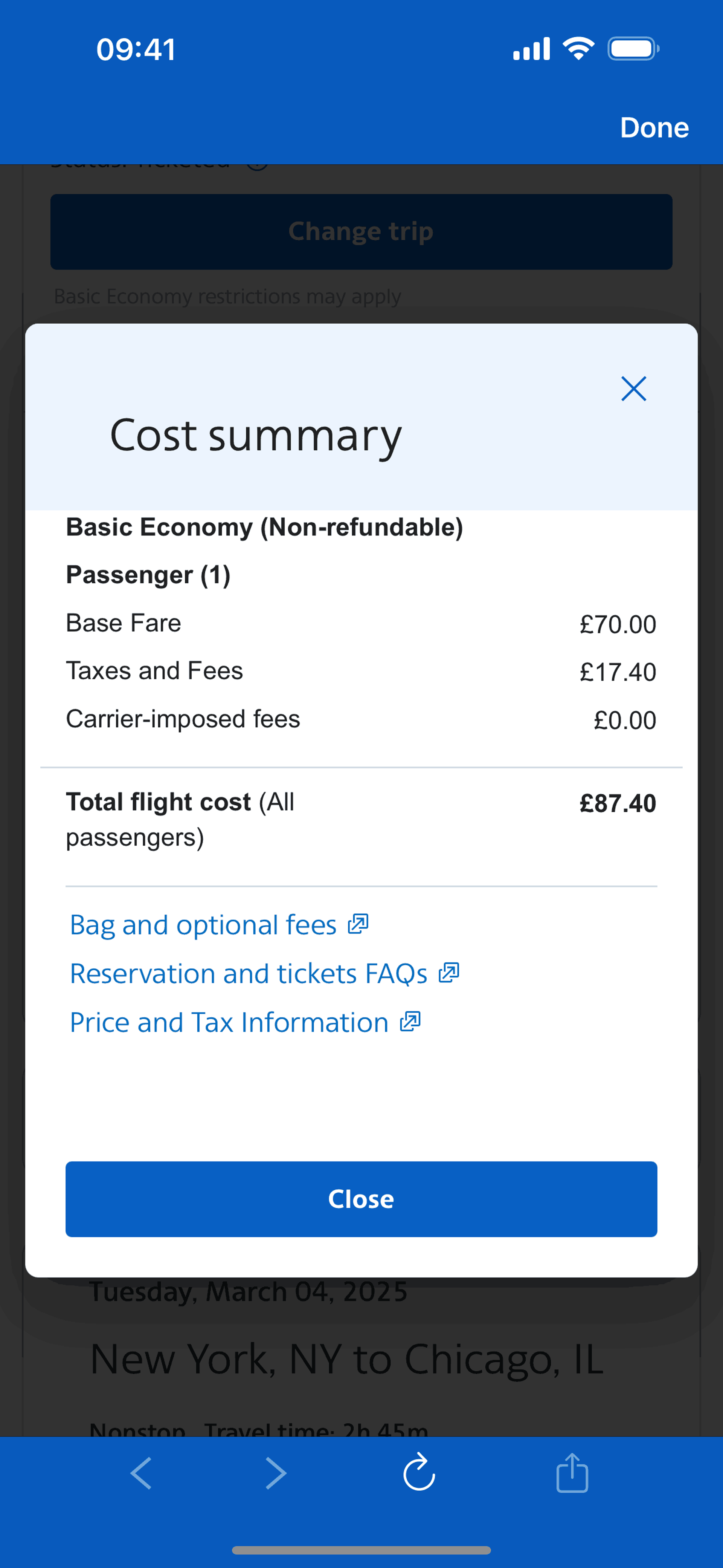 American Airlines iOS Travel & Transportation interface screenshot 13