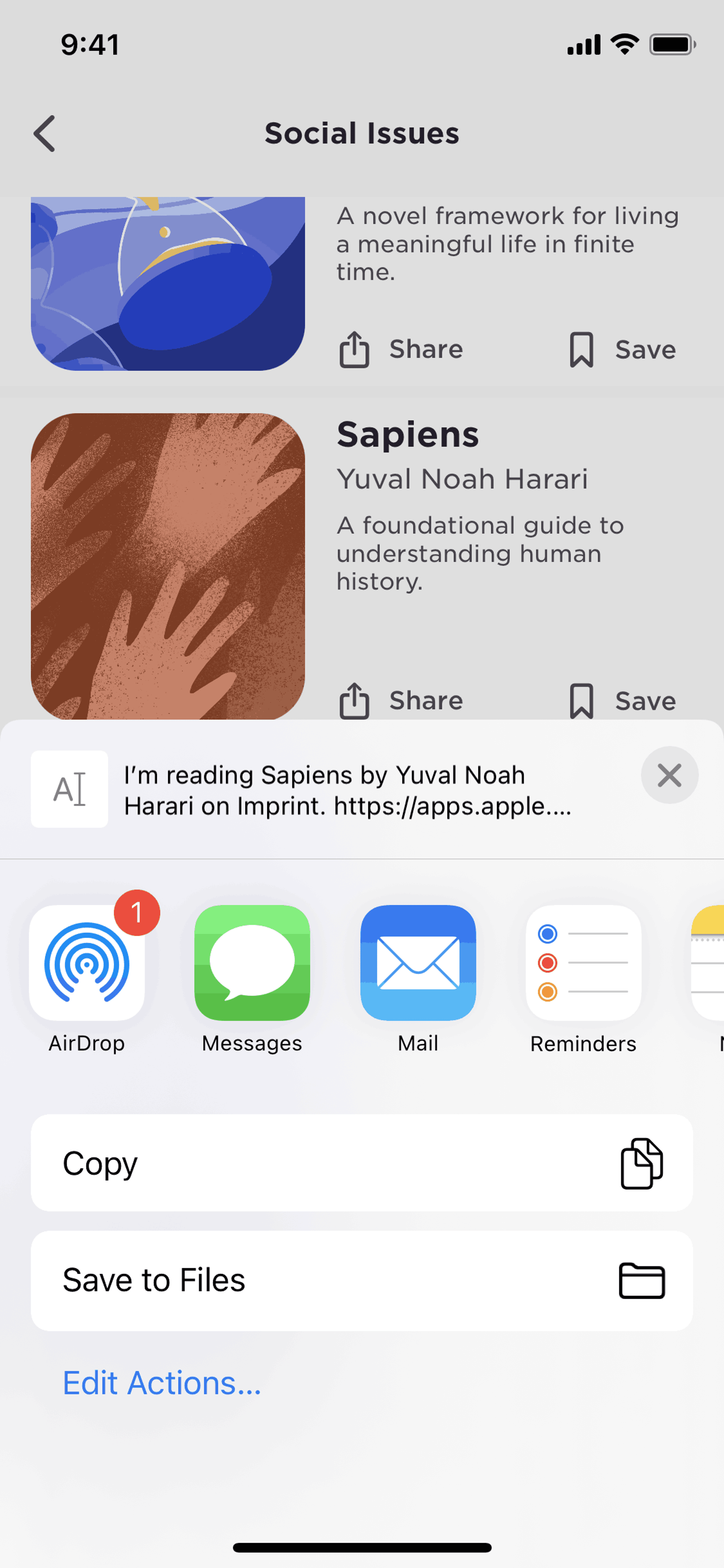 Imprint iOS Education interface screenshot 19