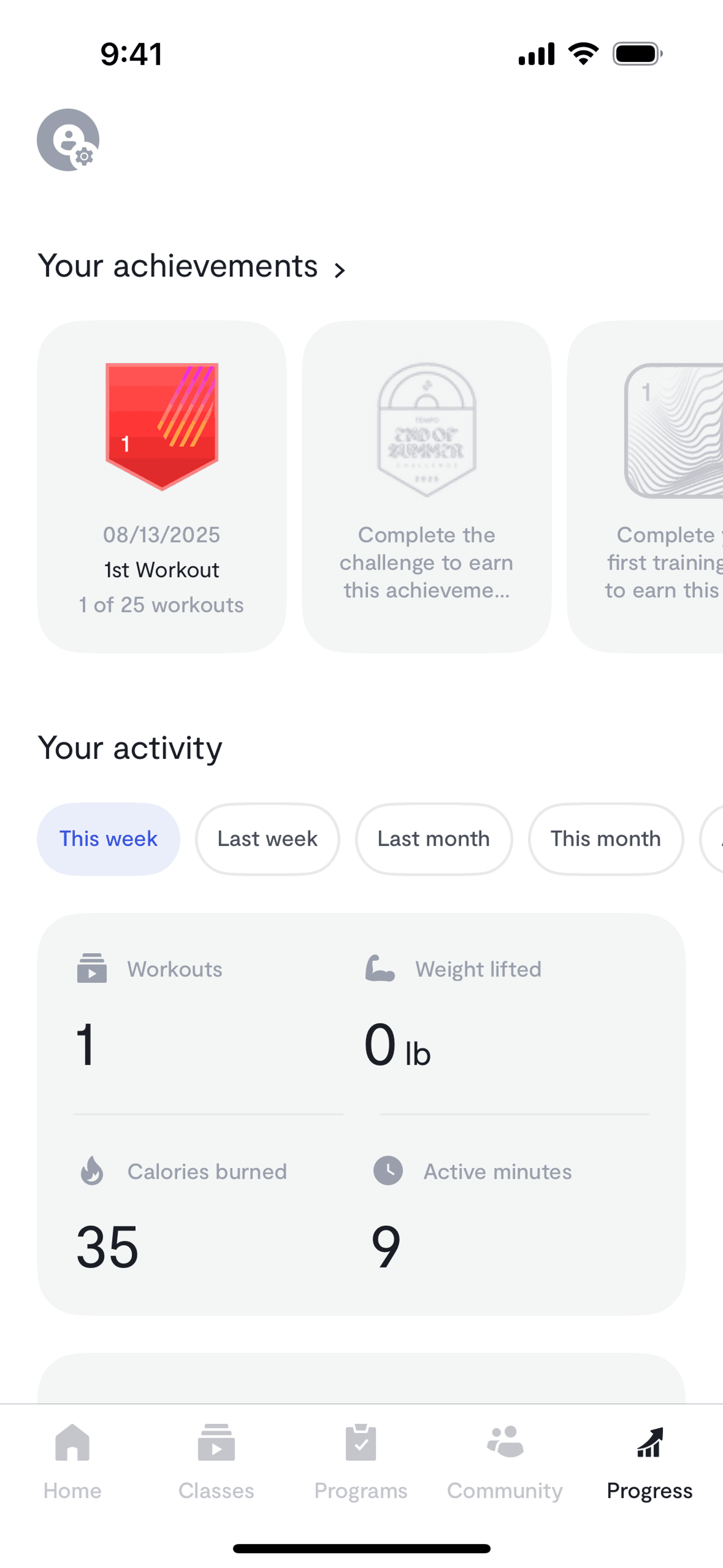 Tempo iOS Health & Fitness interface screenshot 11