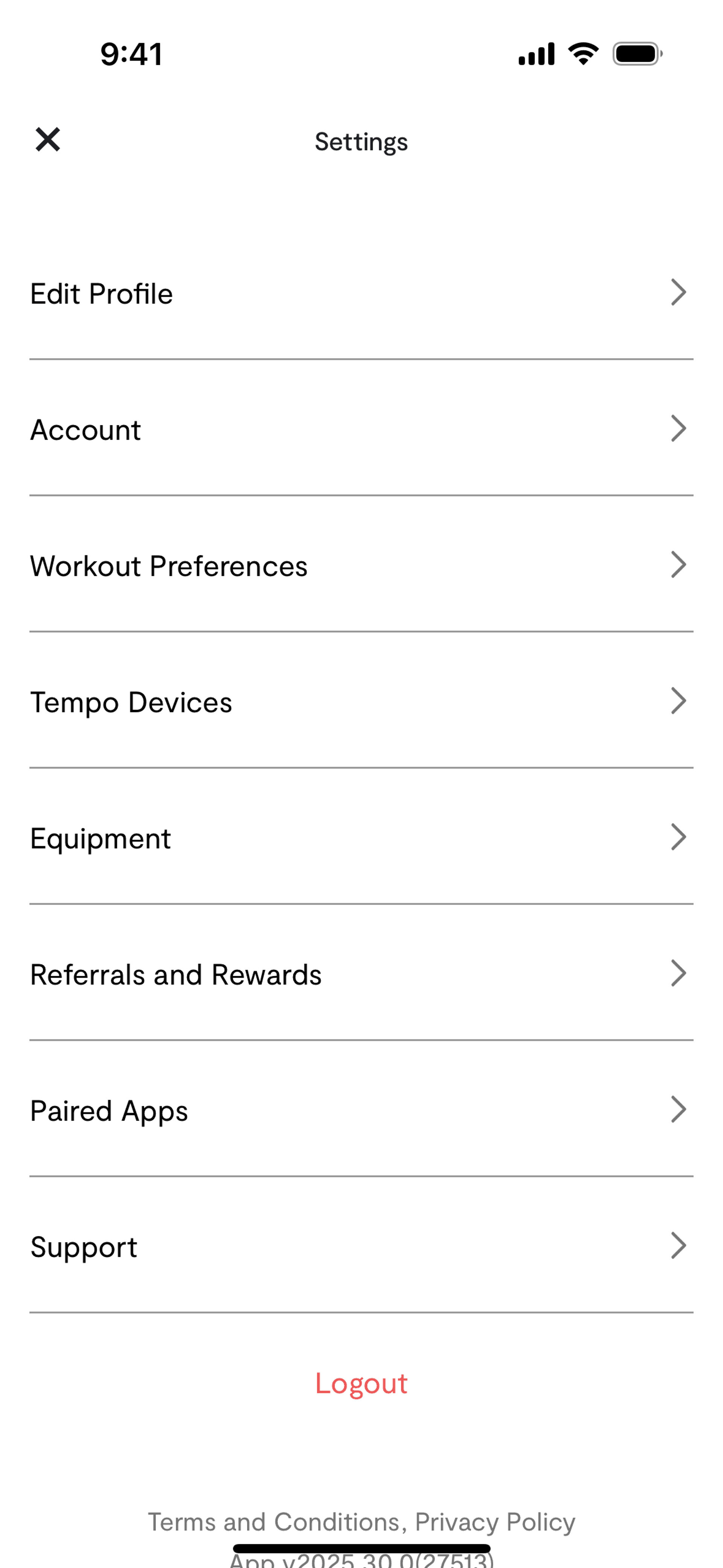Tempo iOS Health & Fitness interface screenshot 13