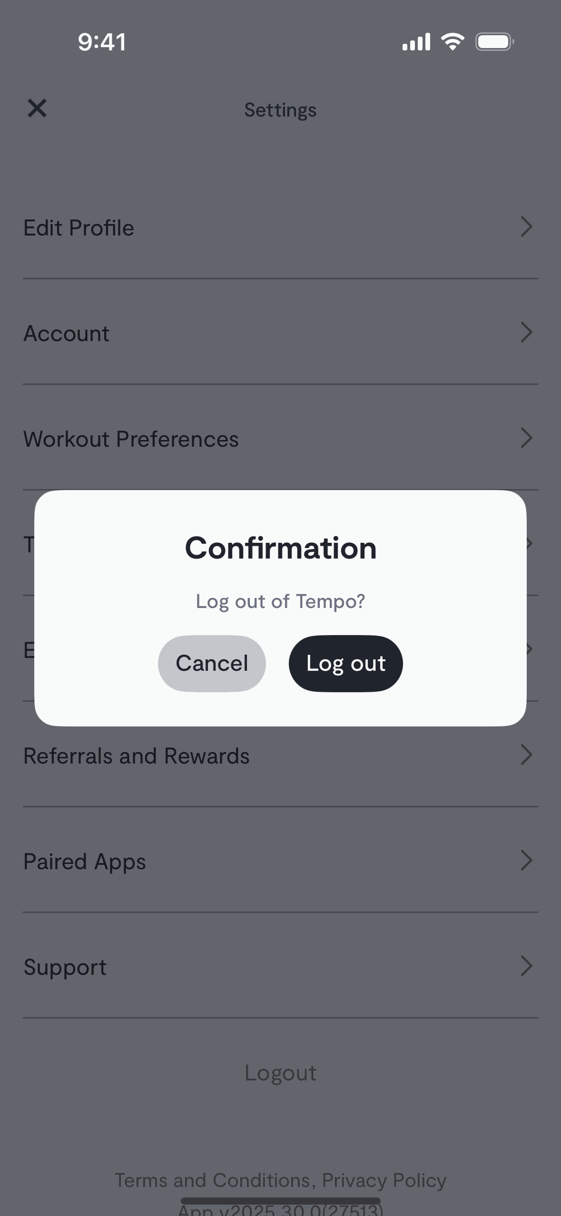 Tempo iOS Health & Fitness interface screenshot 24