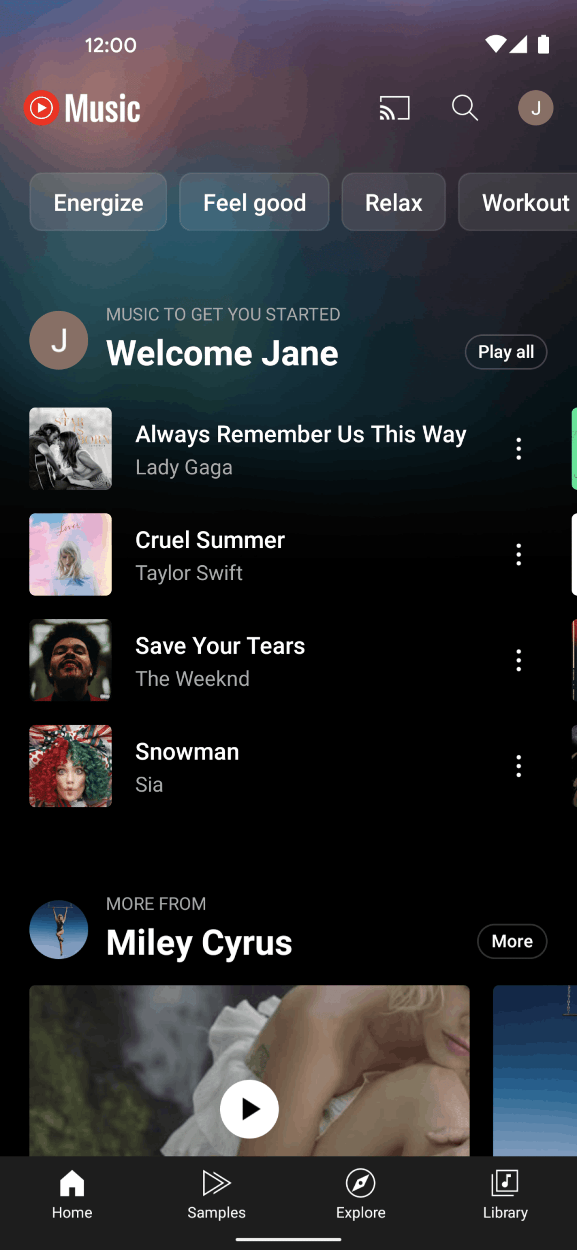 YouTube Music Android Music & Audio interface screenshot 2