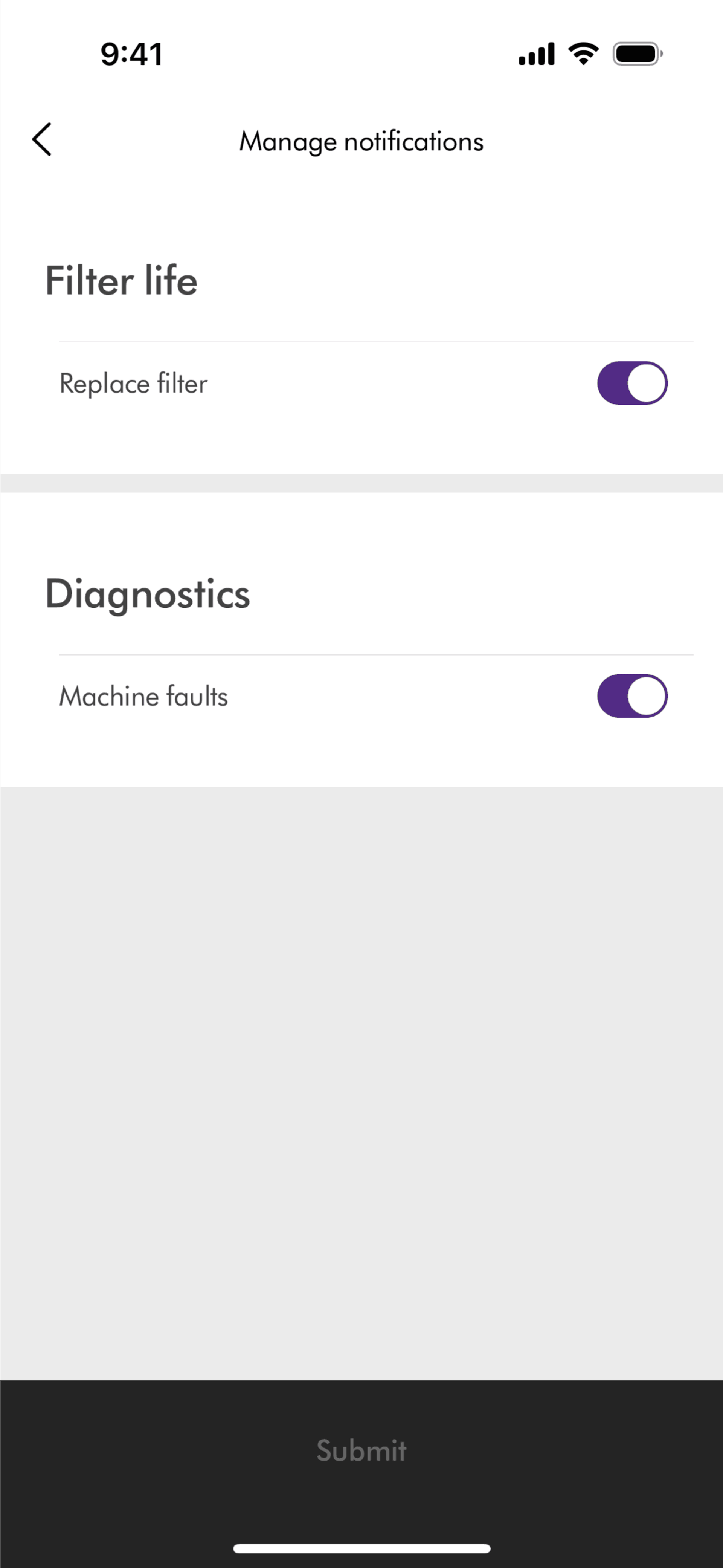 MyDyson iOS Utilities interface screenshot 5