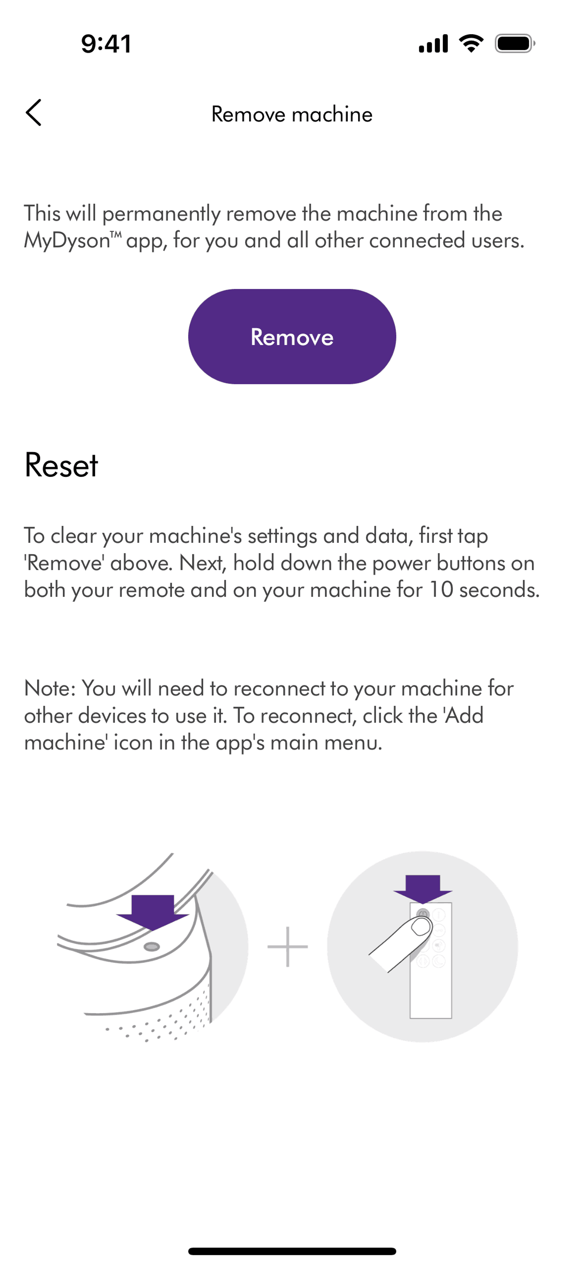 MyDyson iOS Utilities interface screenshot 6
