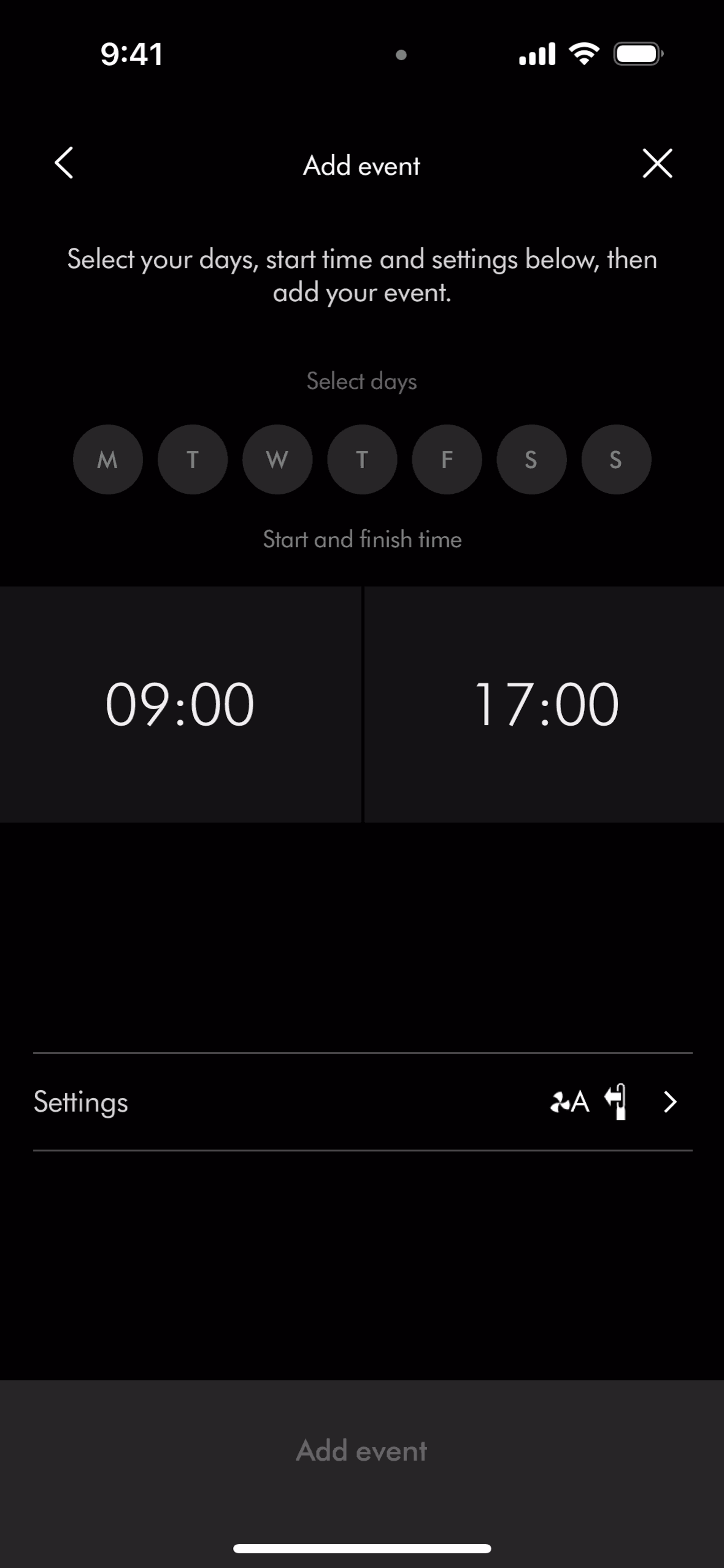 MyDyson iOS Utilities interface screenshot 8