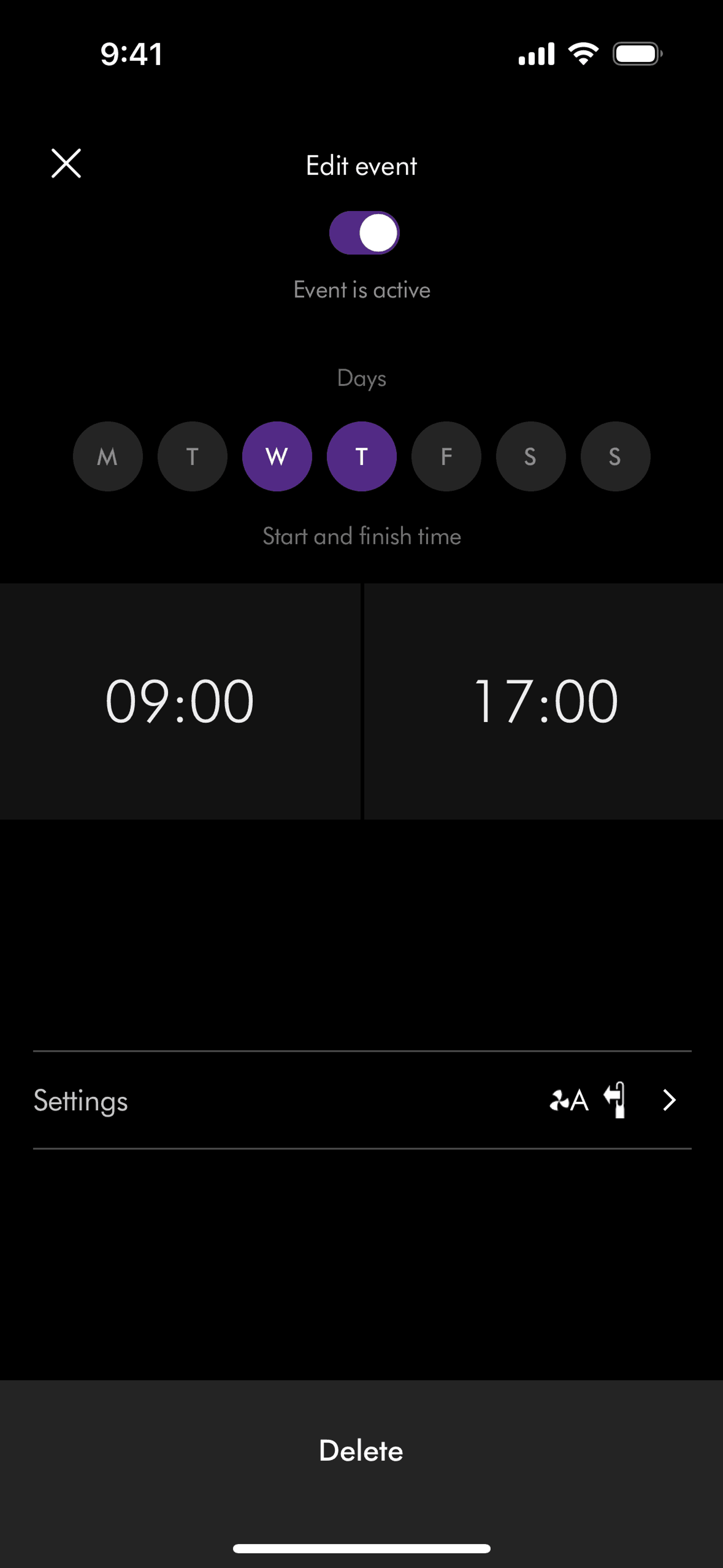 MyDyson iOS Utilities interface screenshot 9