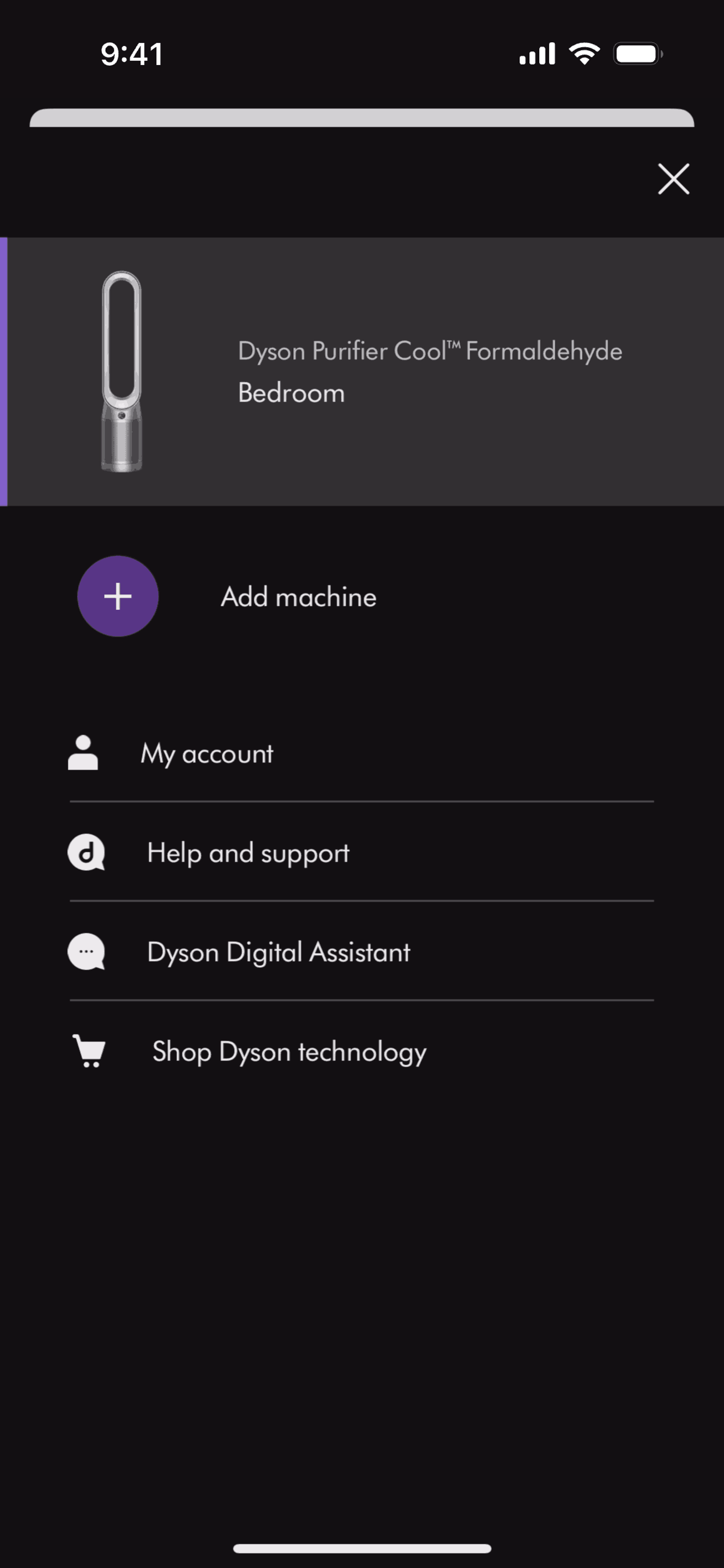 MyDyson iOS Utilities interface screenshot 15