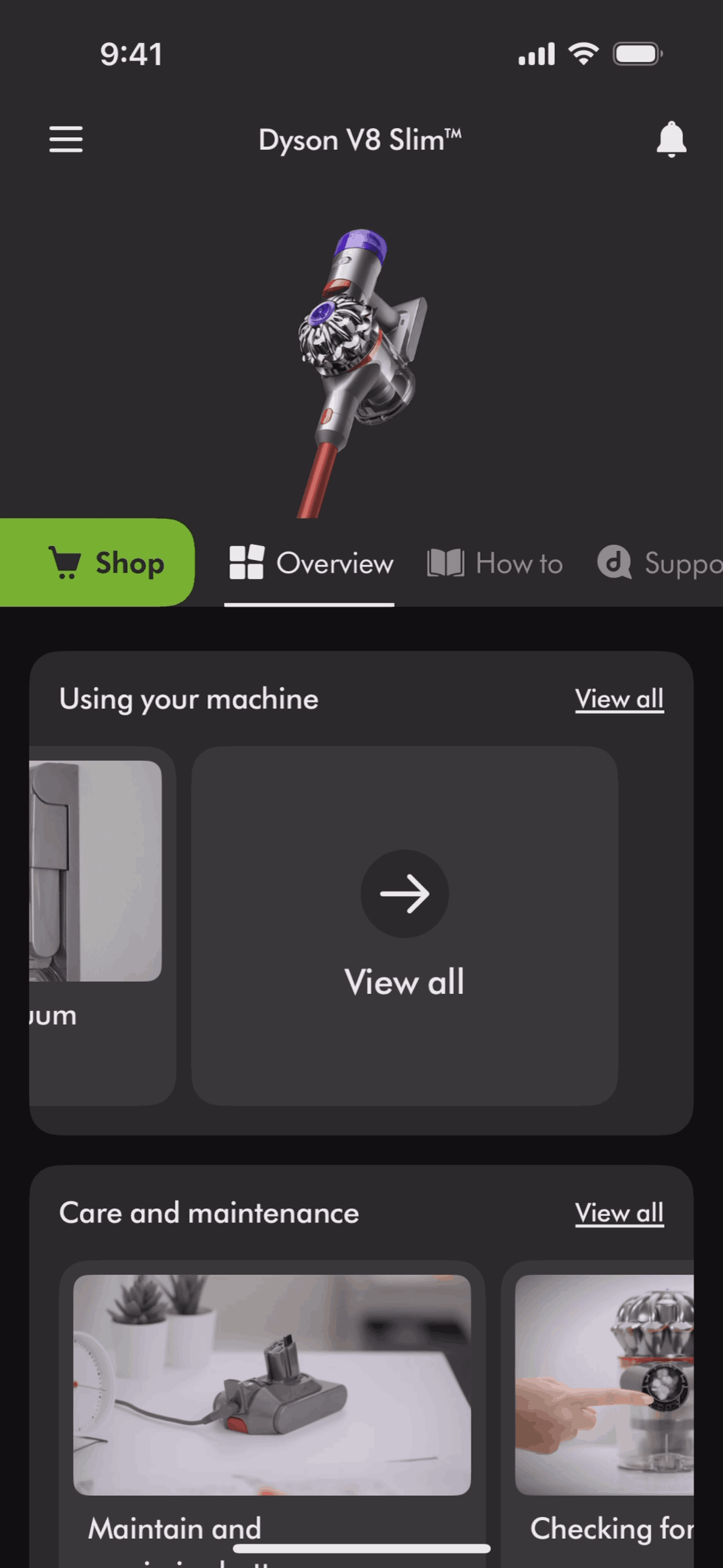 MyDyson iOS Utilities interface screenshot 22