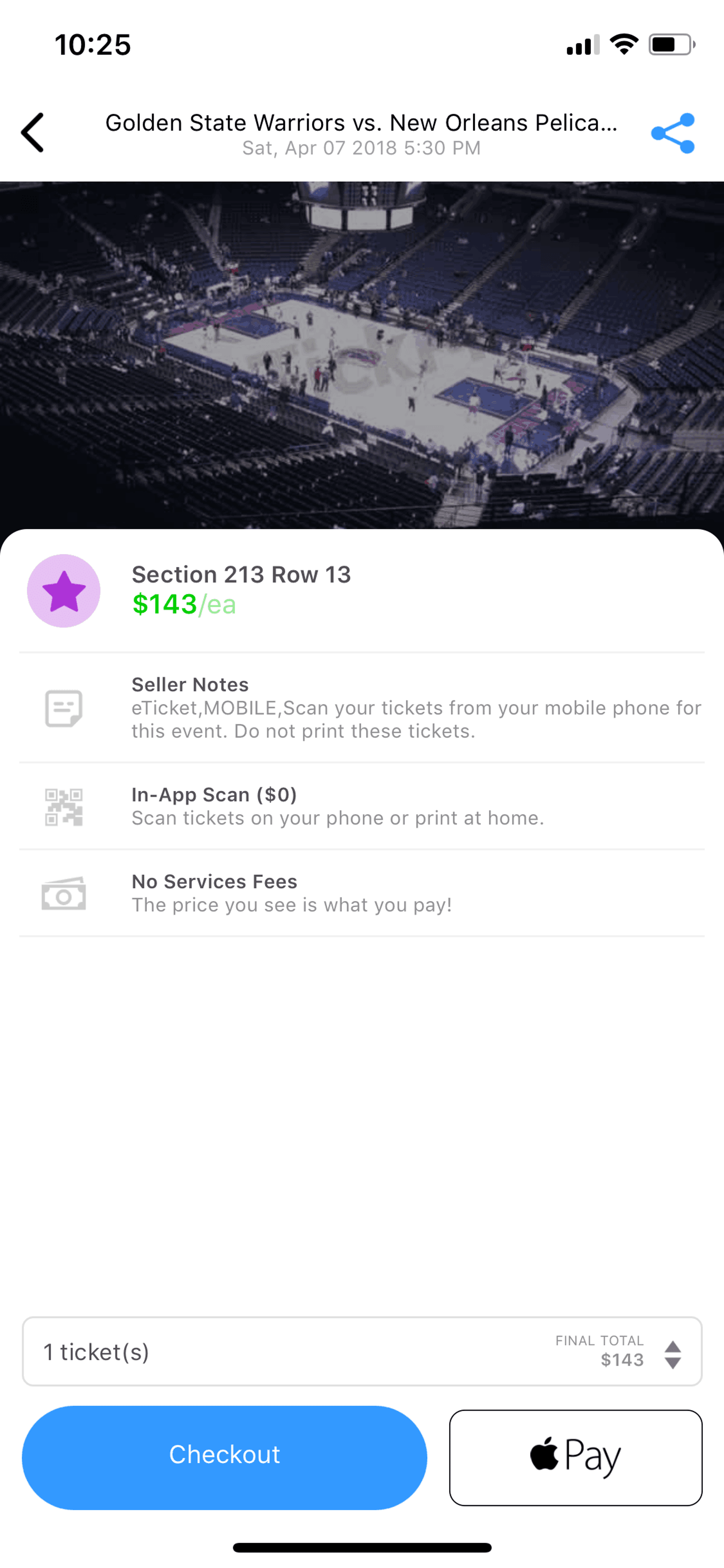 TickPick iOS Entertainment interface screenshot 15