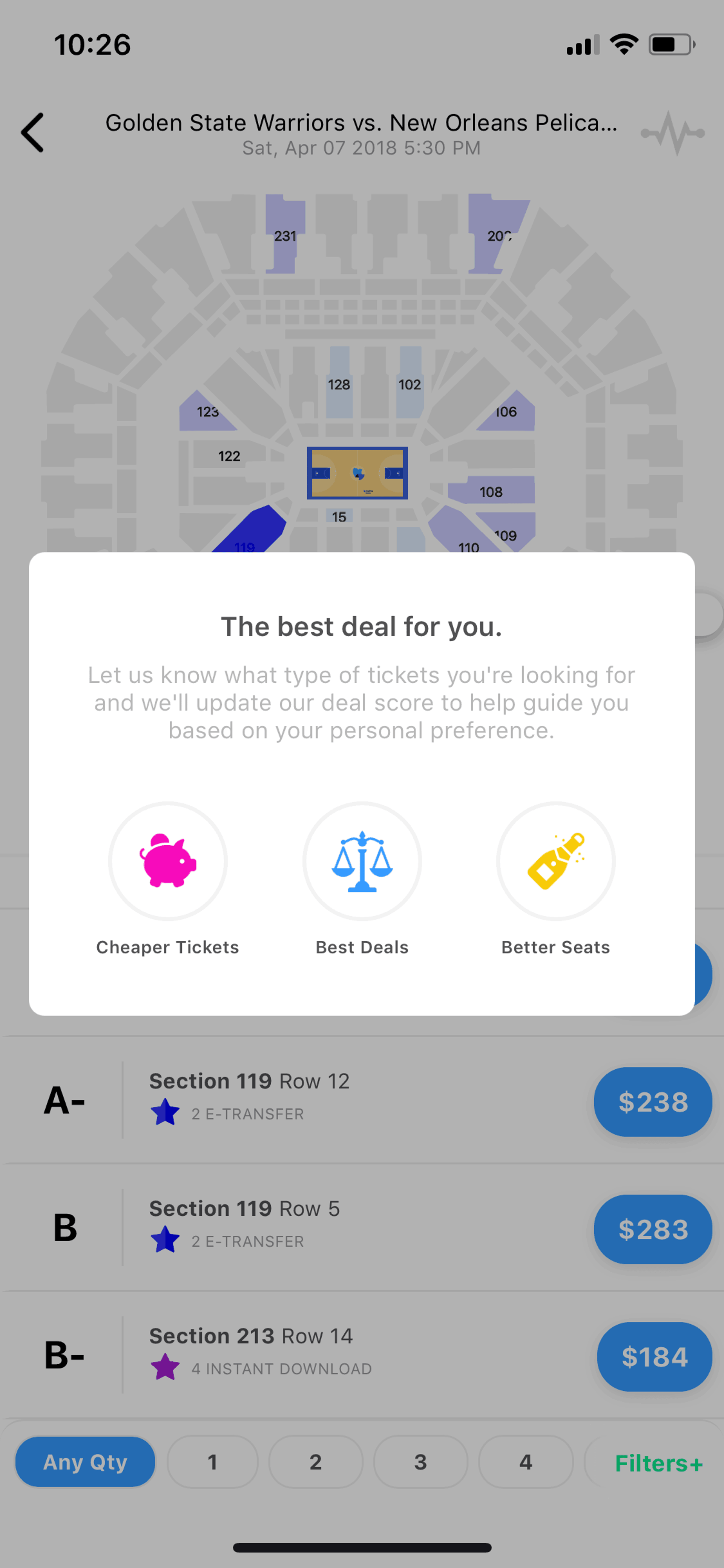 TickPick iOS Entertainment interface screenshot 19