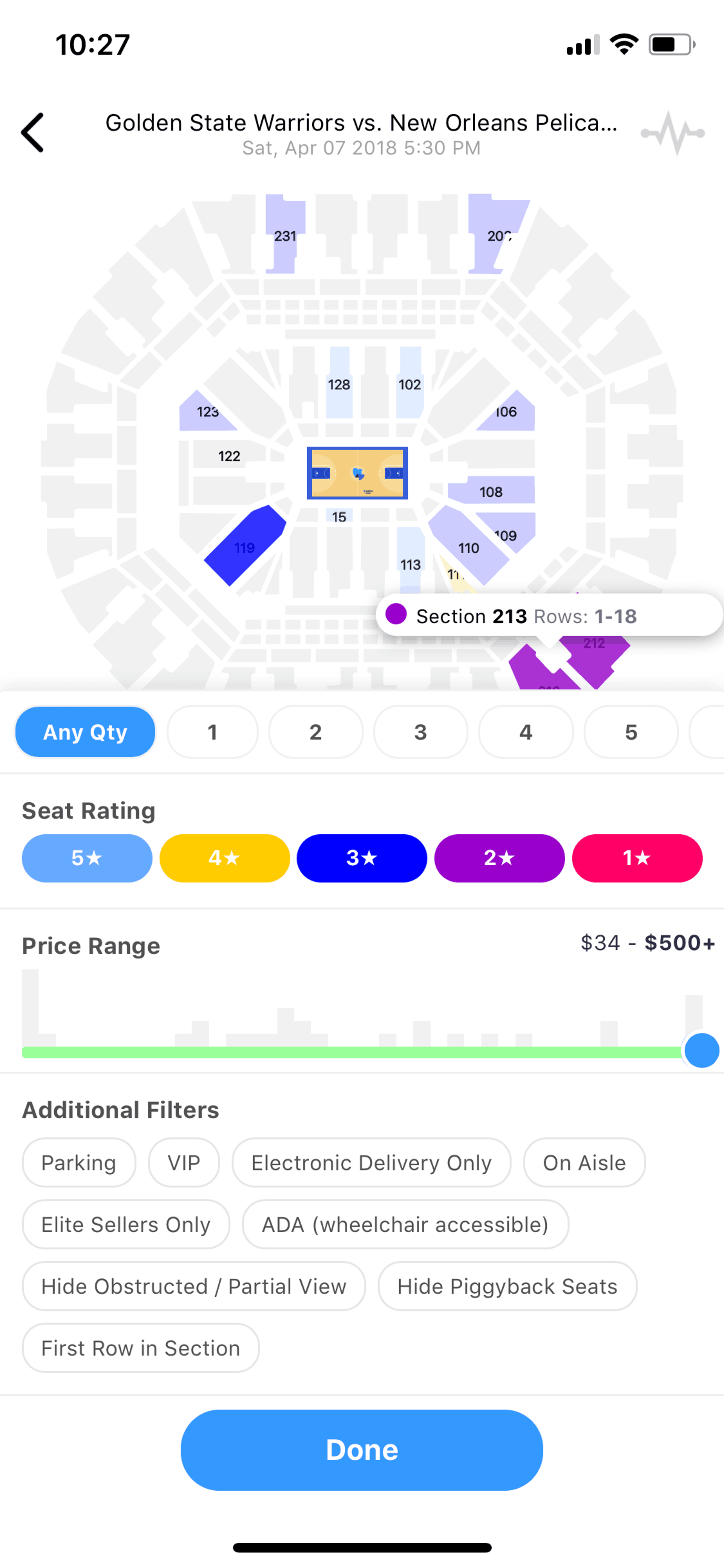 TickPick iOS Entertainment interface screenshot 20