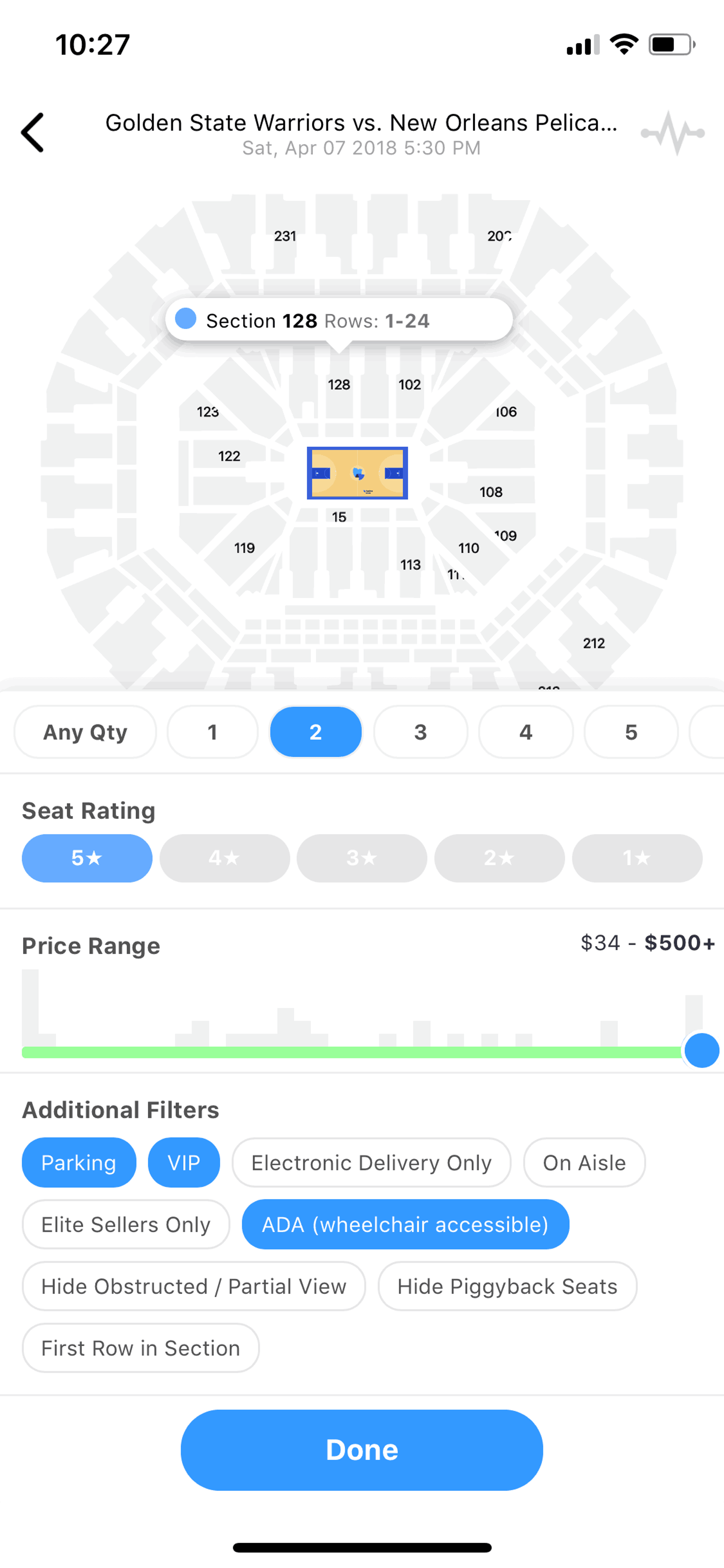 TickPick iOS Entertainment interface screenshot 21