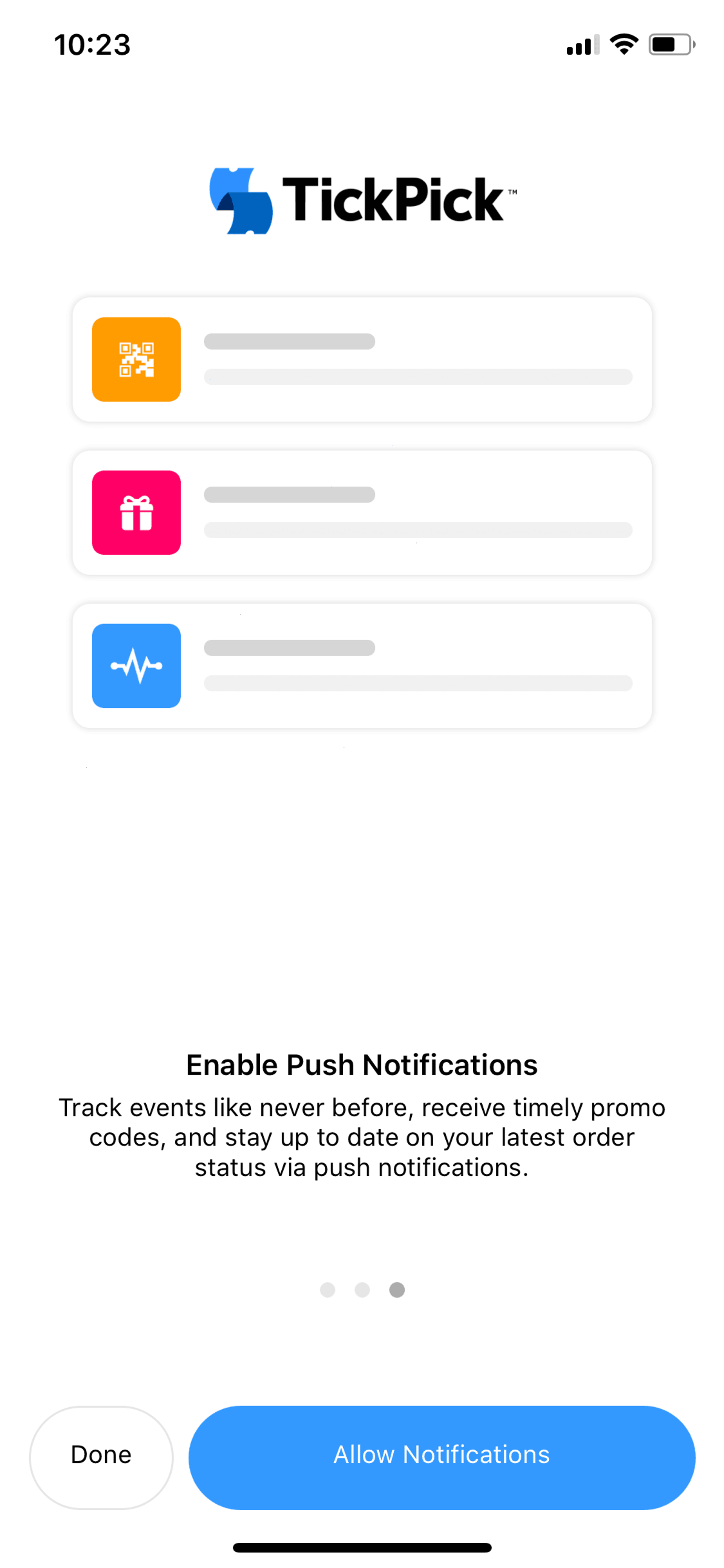 TickPick iOS Entertainment interface screenshot 4