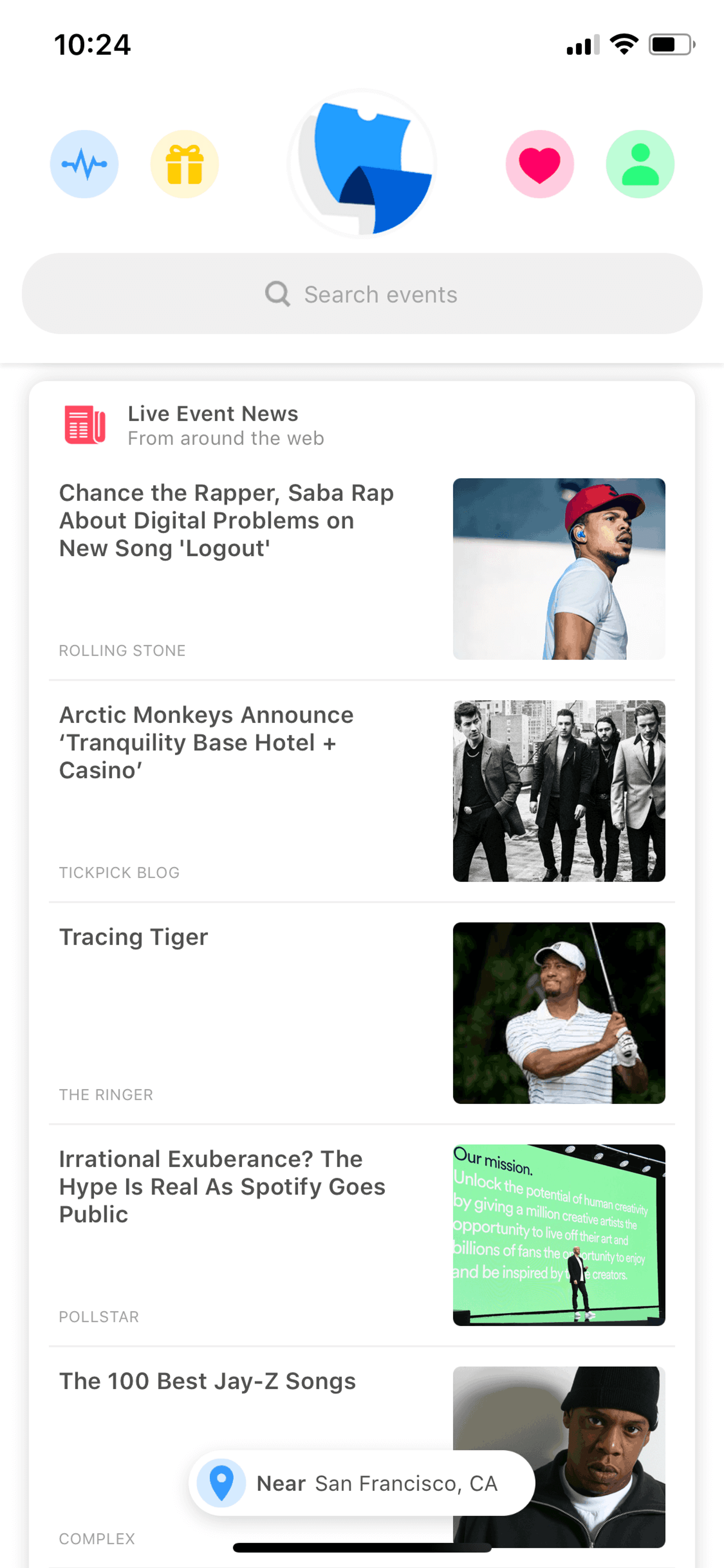TickPick iOS Entertainment interface screenshot 10