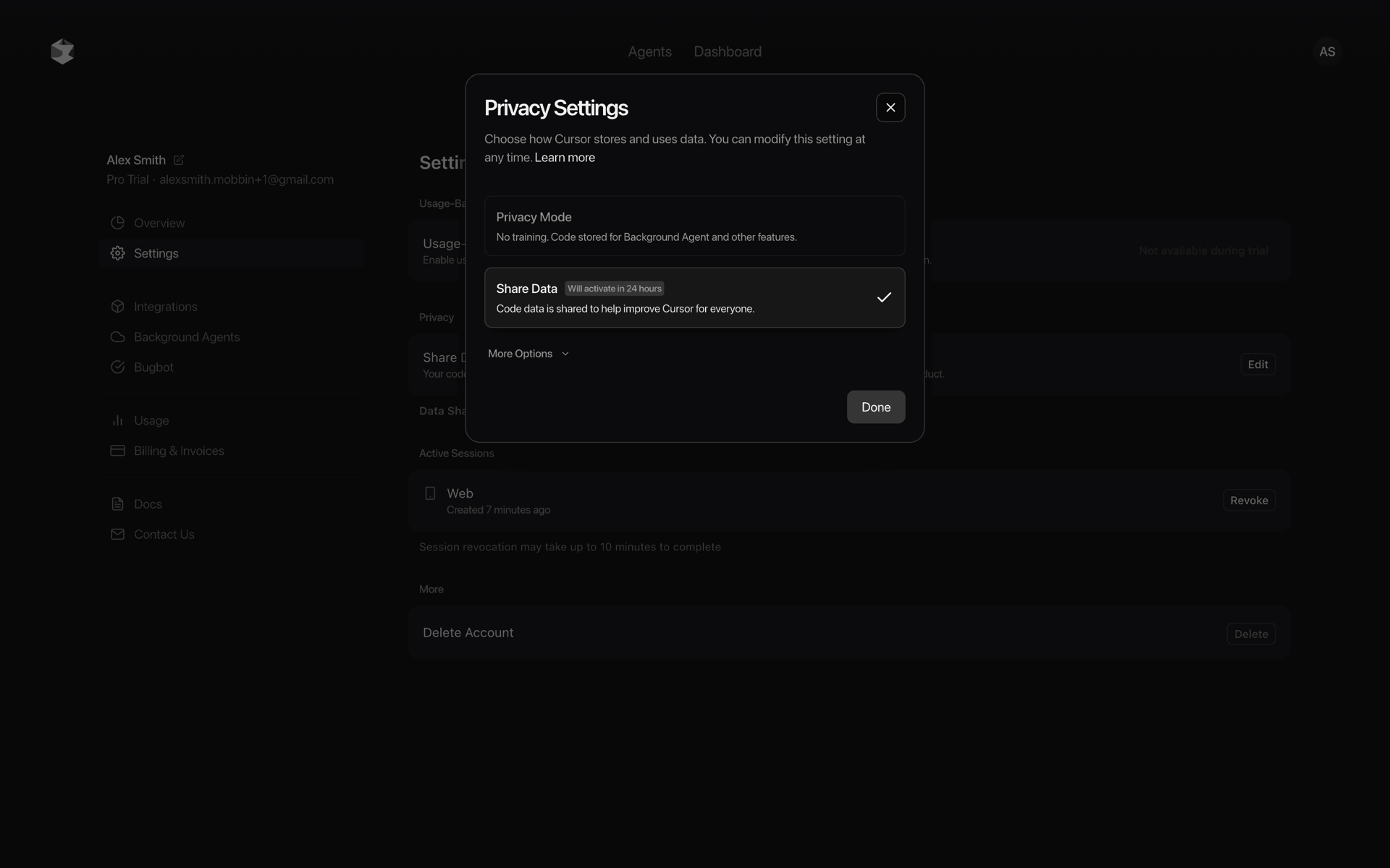 Cursor Web Developer Tools interface screenshot 10