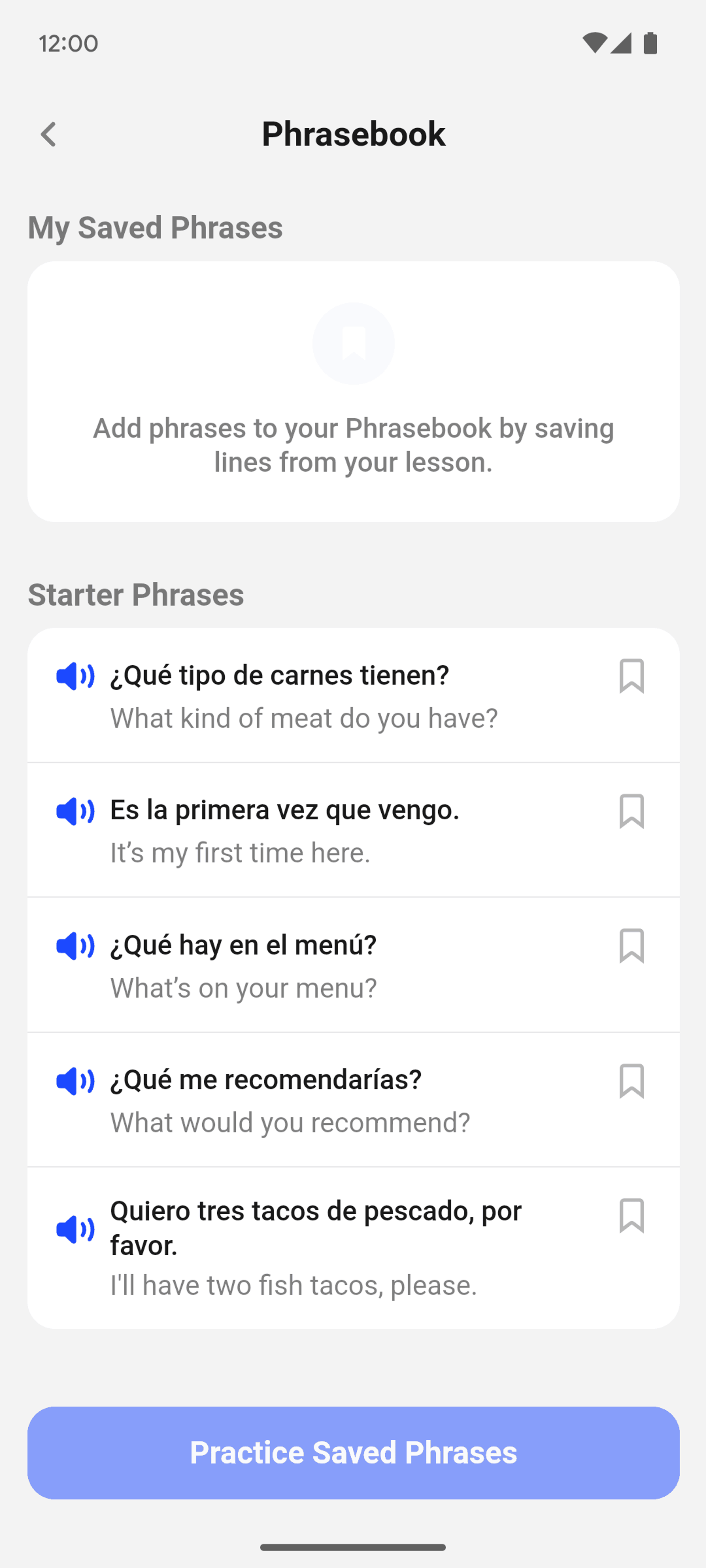 Speak Android Education interface screenshot 19