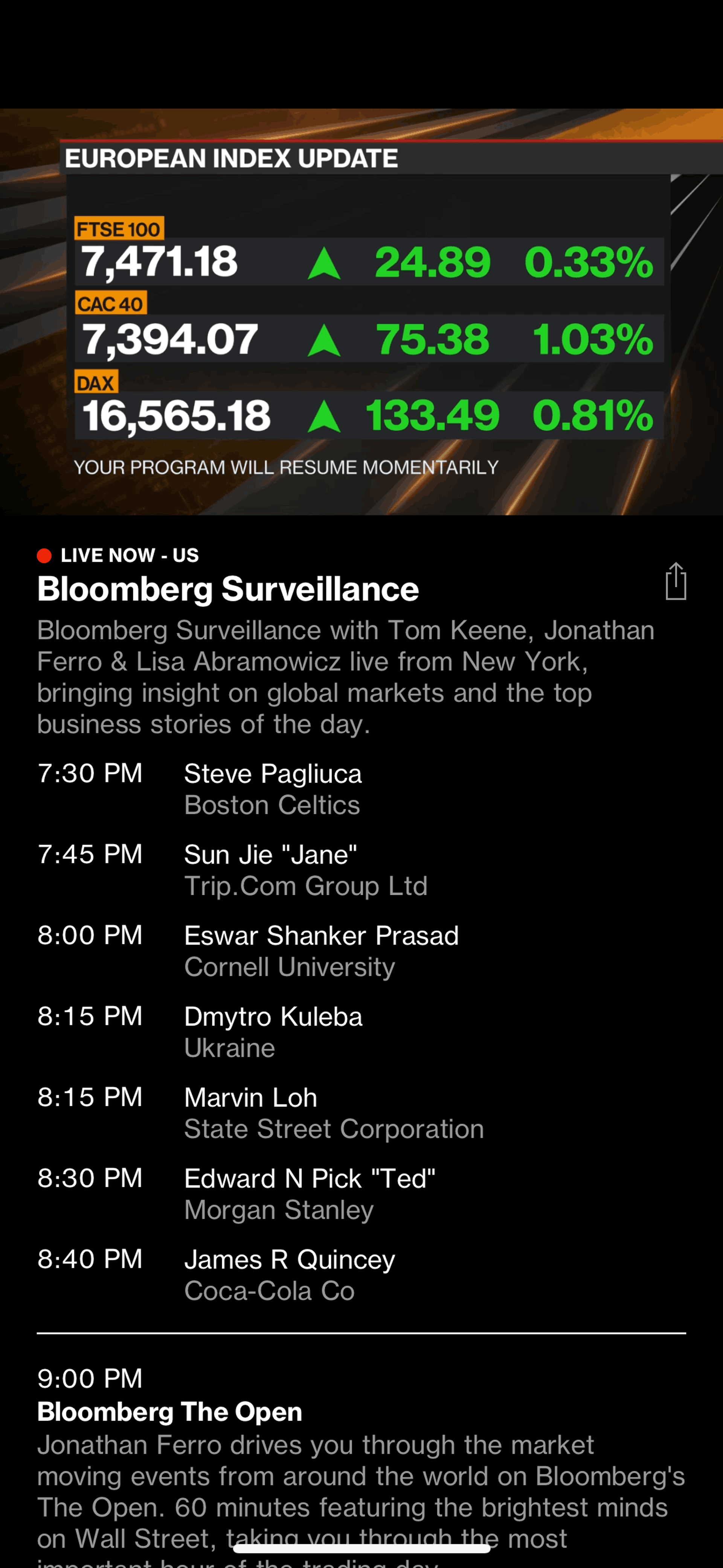 Bloomberg iOS News interface screenshot 5