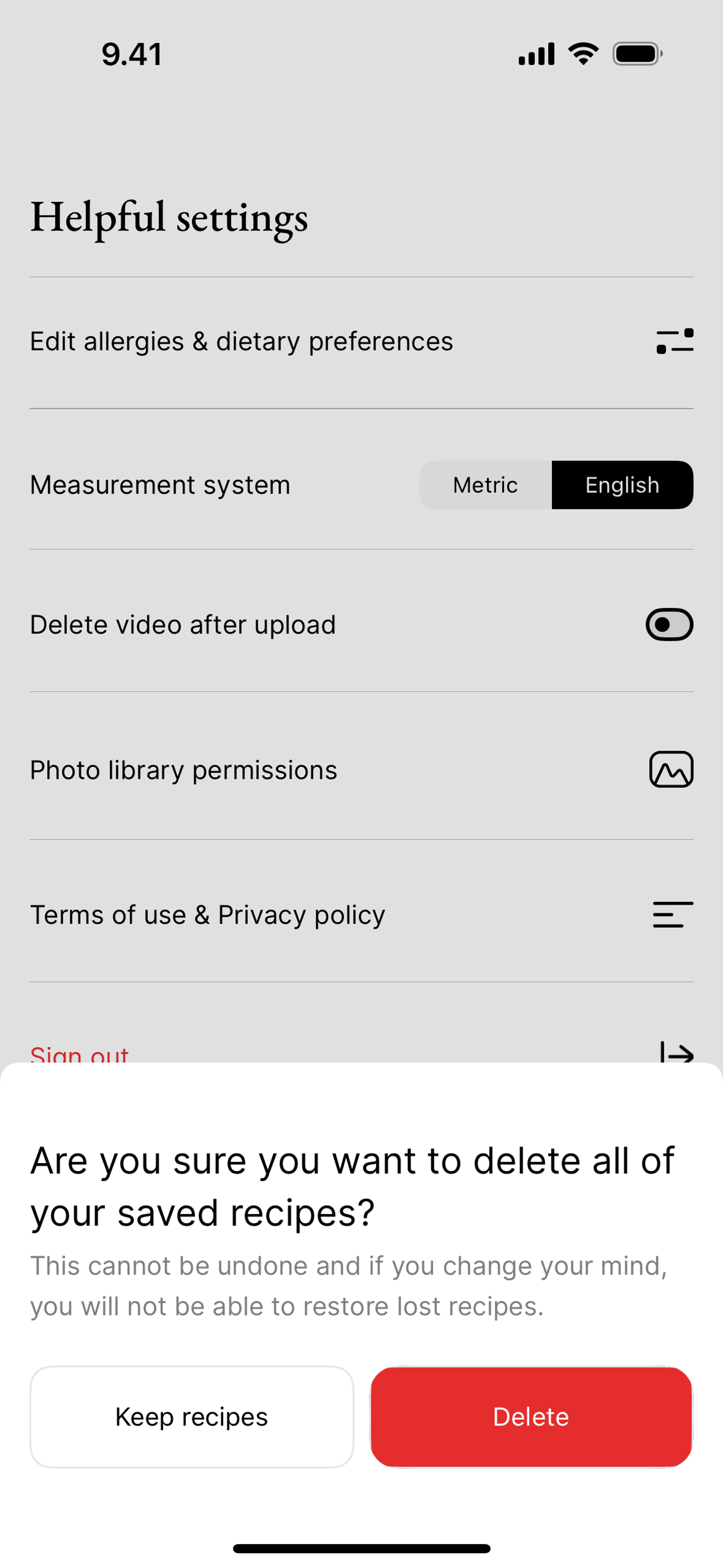 Julienne iOS Food & Drink interface screenshot 8
