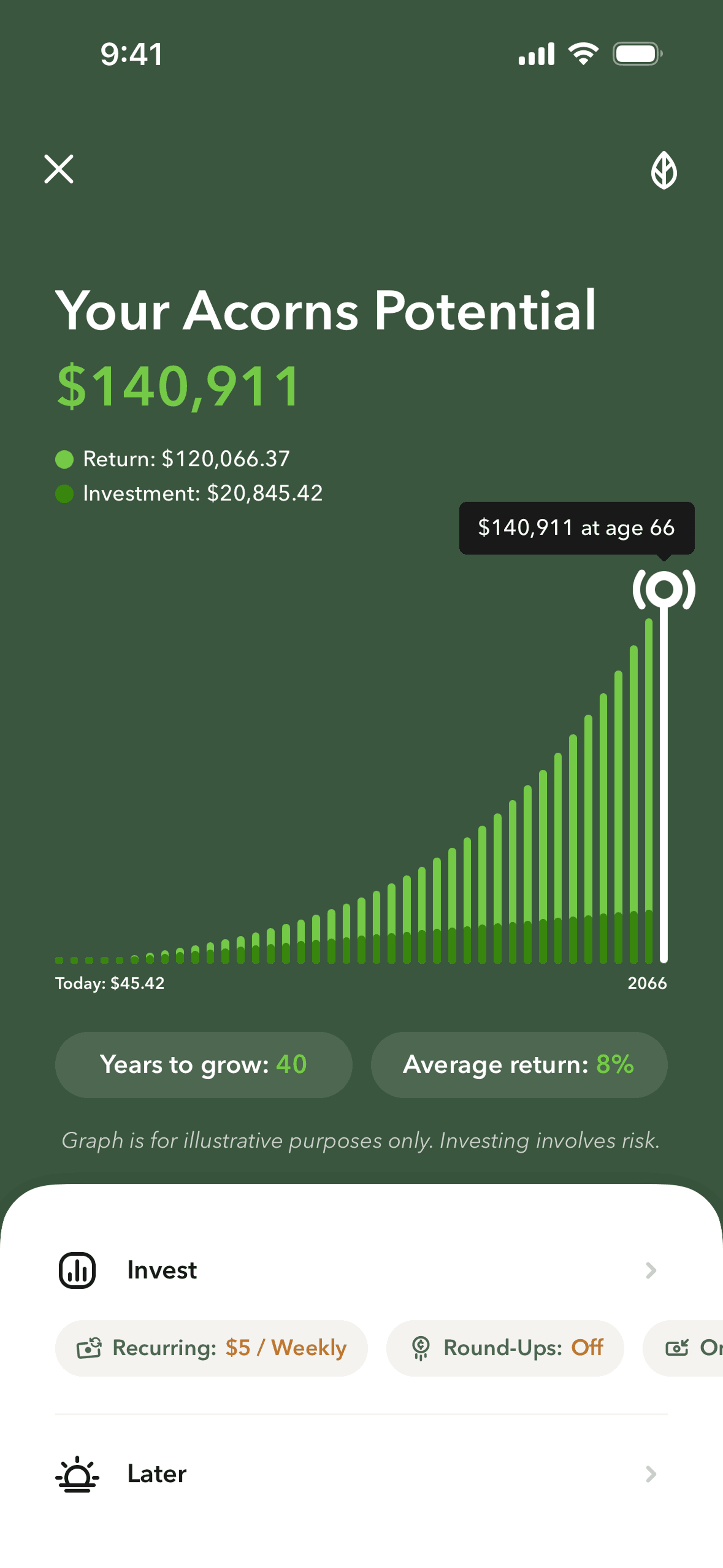 Acorns iOS Finance interface screenshot 6