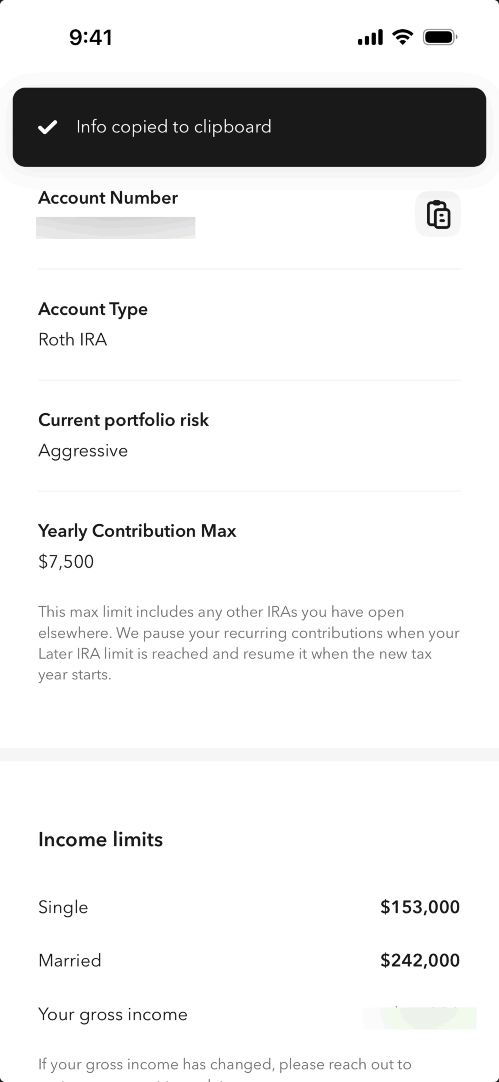 Acorns iOS Finance interface screenshot 9