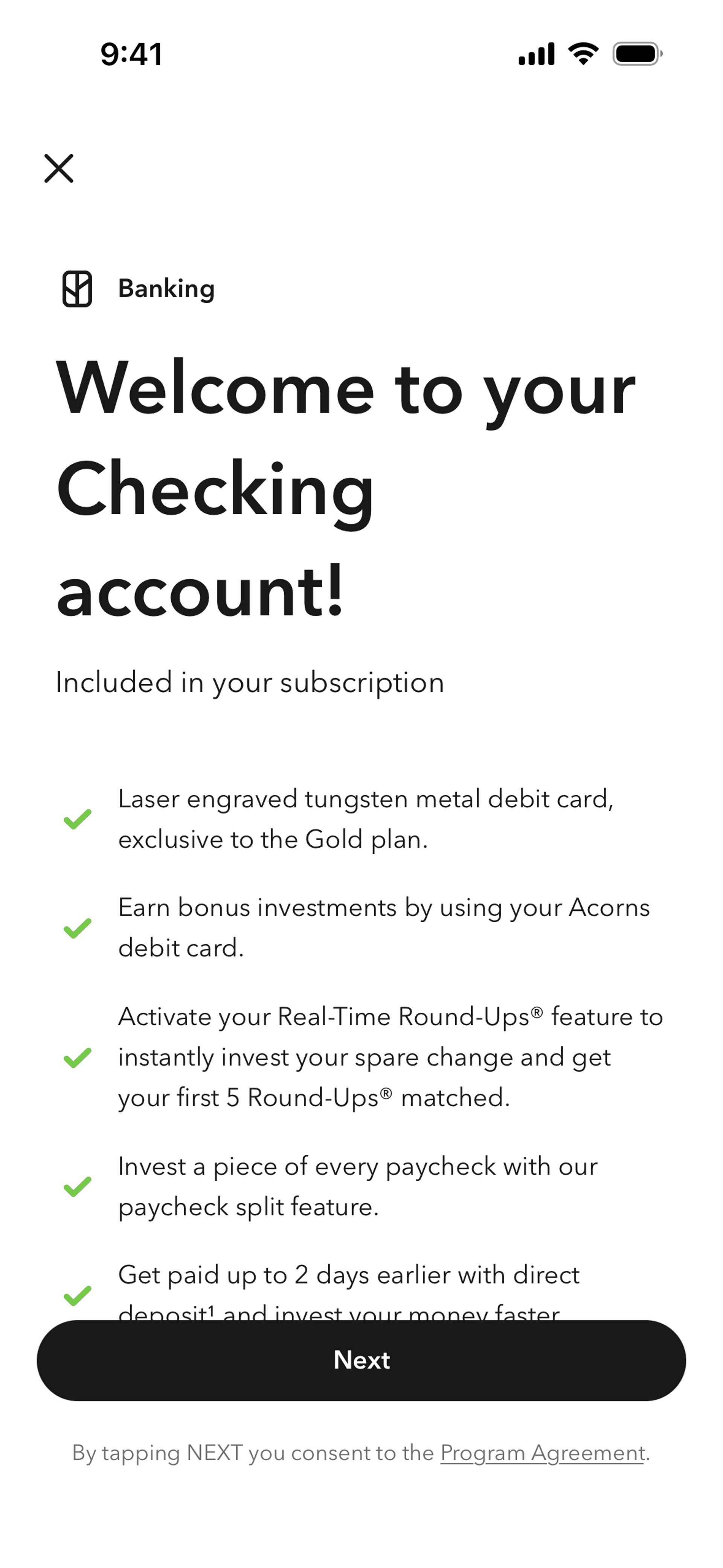 Acorns iOS Finance interface screenshot 17
