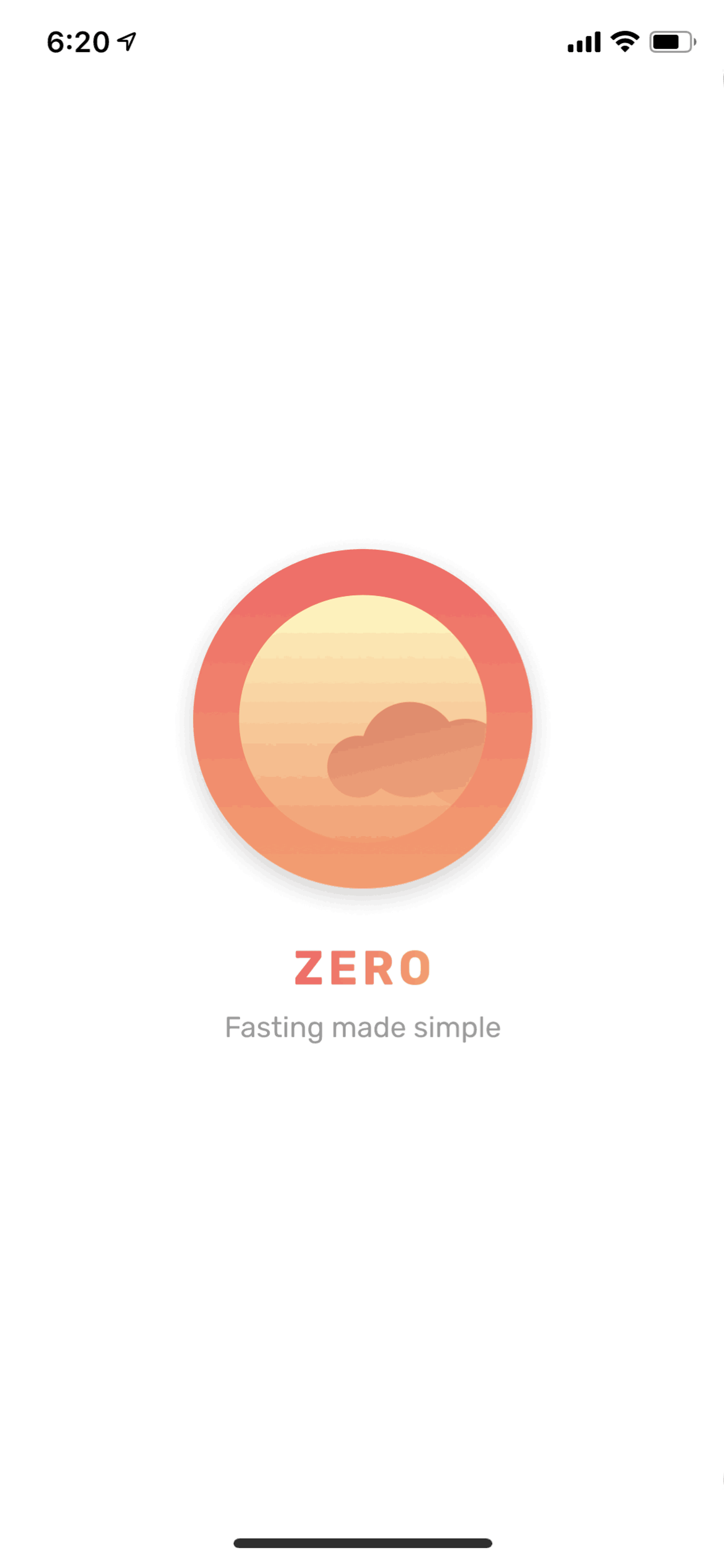 Zero iOS Health & Fitness interface screenshot 1