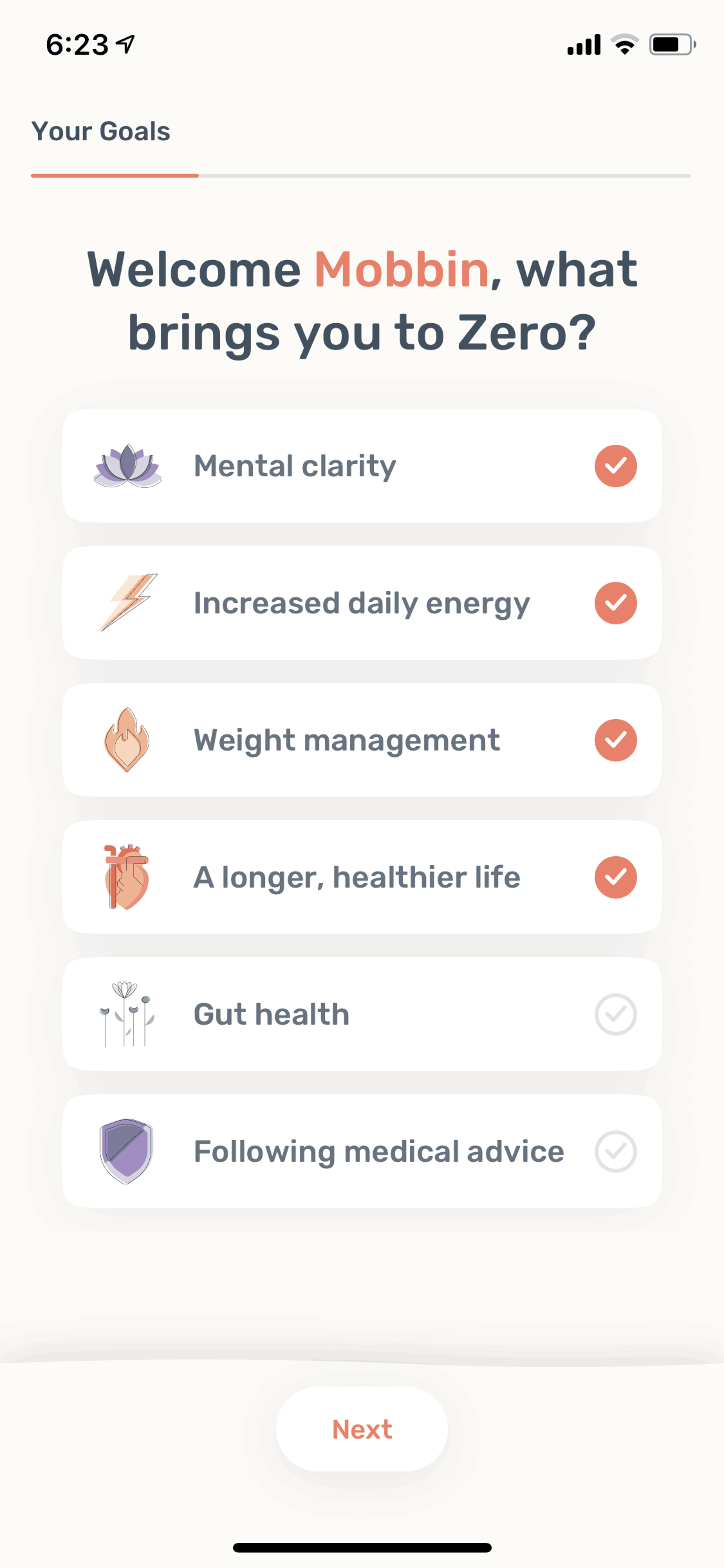 Zero iOS Health & Fitness interface screenshot 9