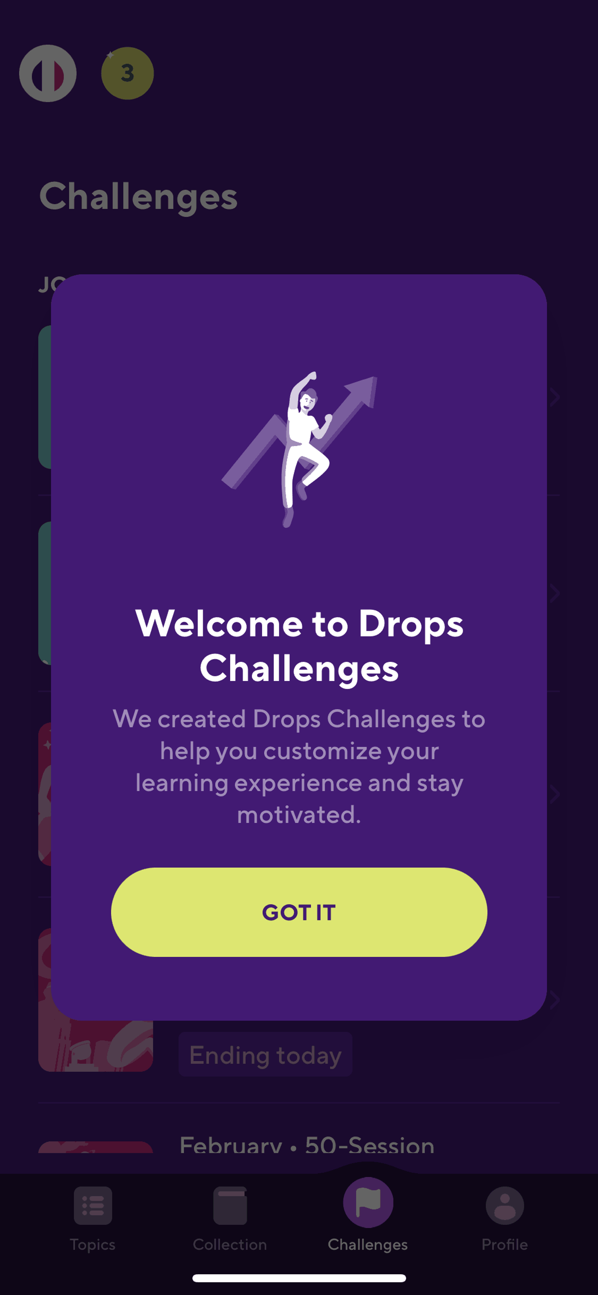 Drops iOS Education interface screenshot 15