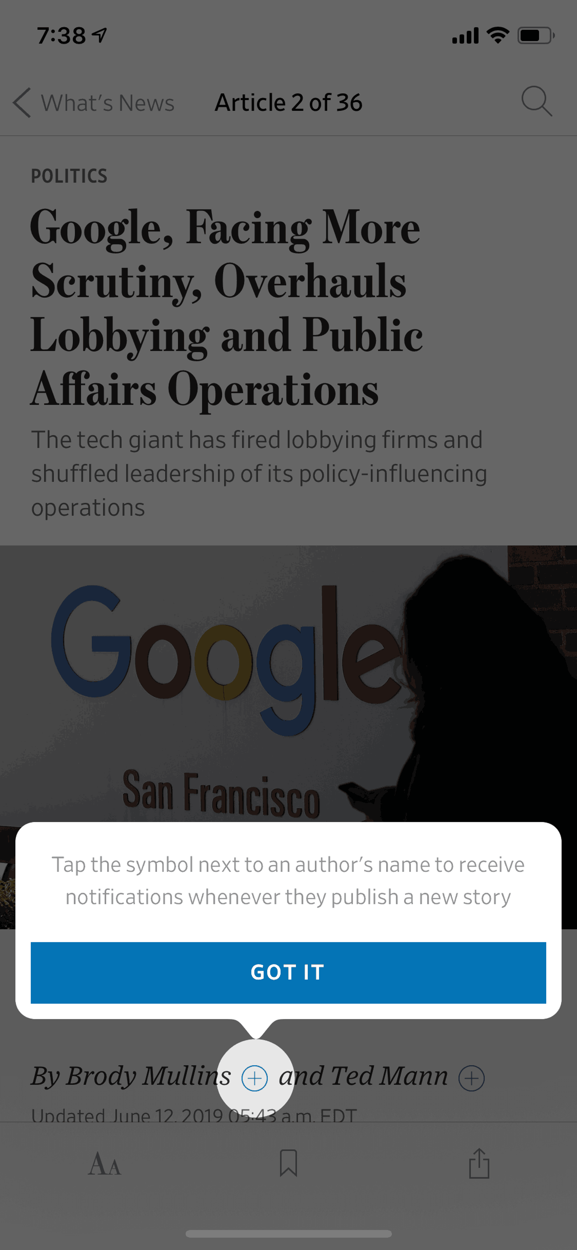 The Wall Street Journal iOS News interface screenshot 14
