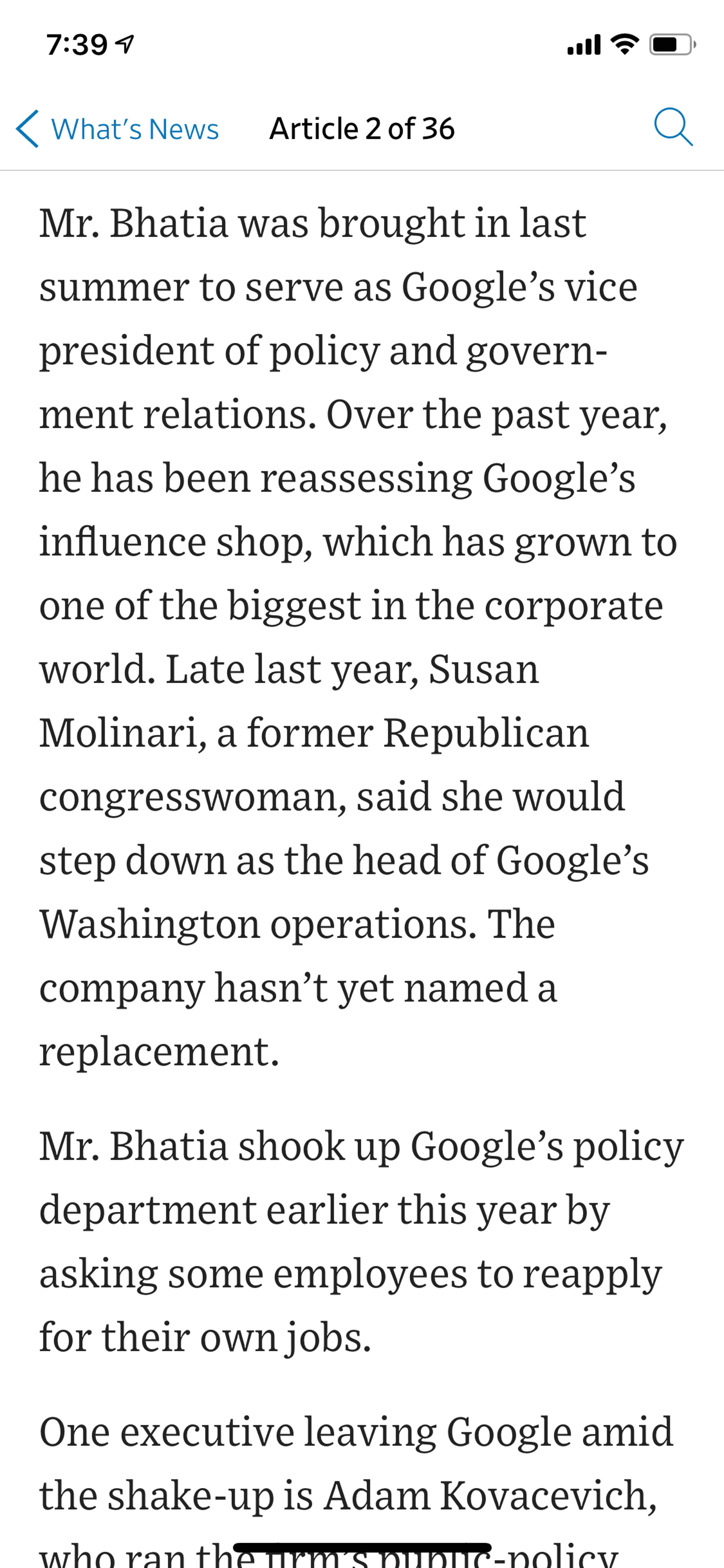 The Wall Street Journal iOS News interface screenshot 22