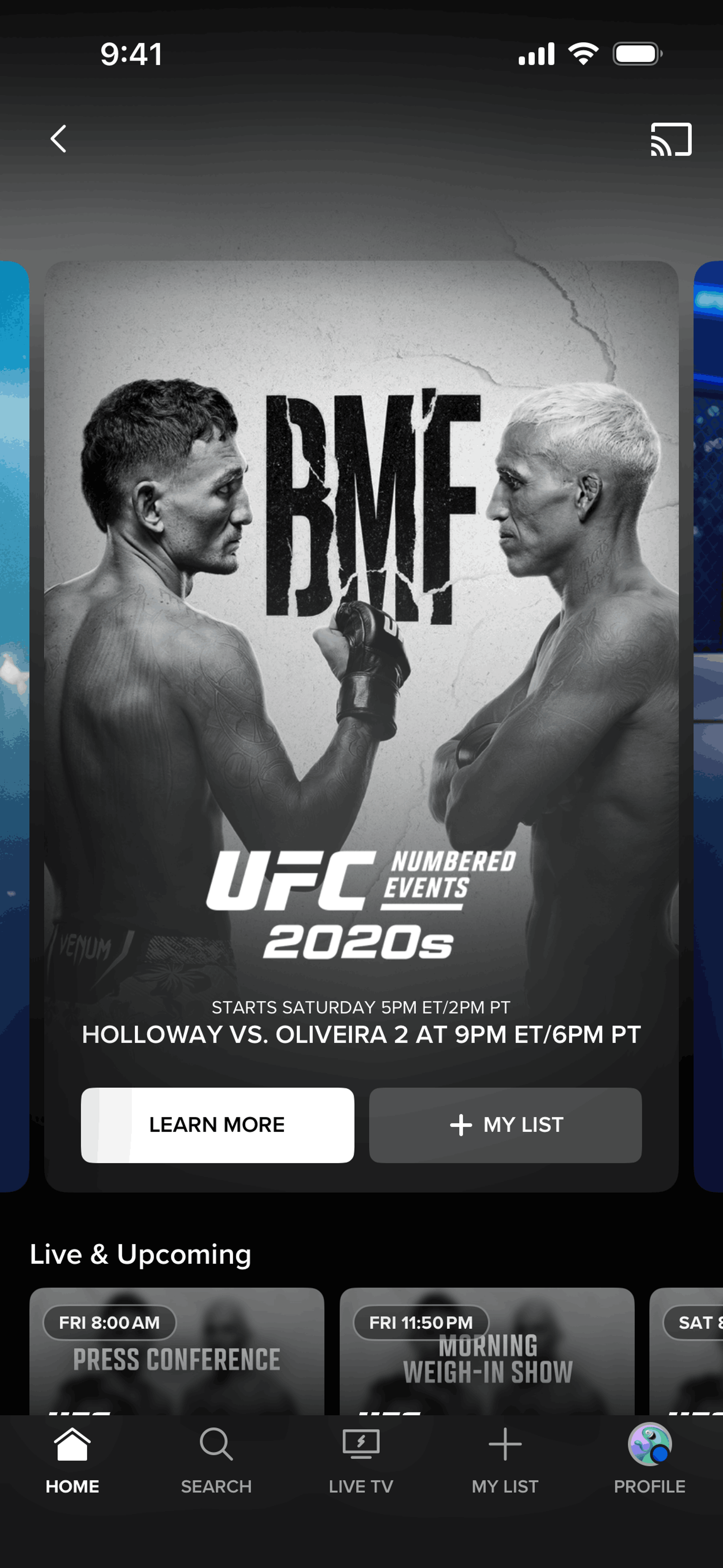 Paramount+ iOS Sports interface screenshot 9